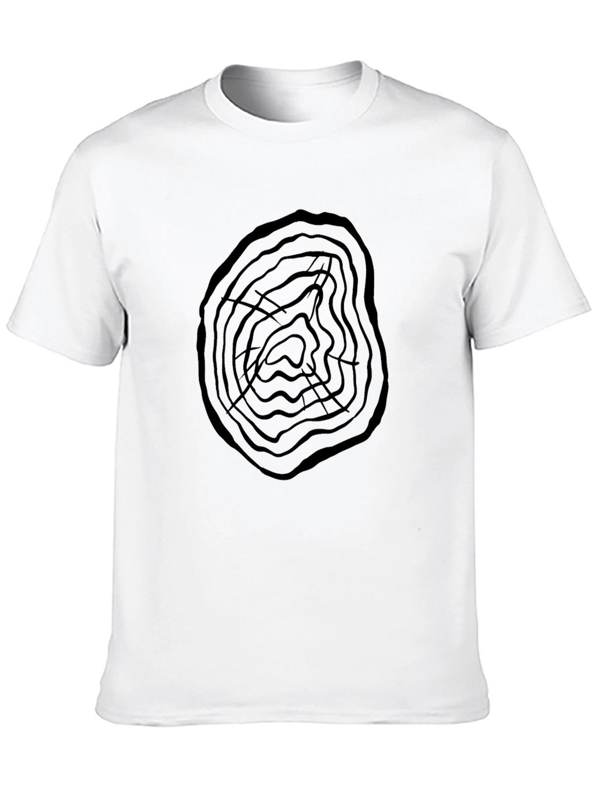 Abstract Tree Ring Graphic Print Mens Tee