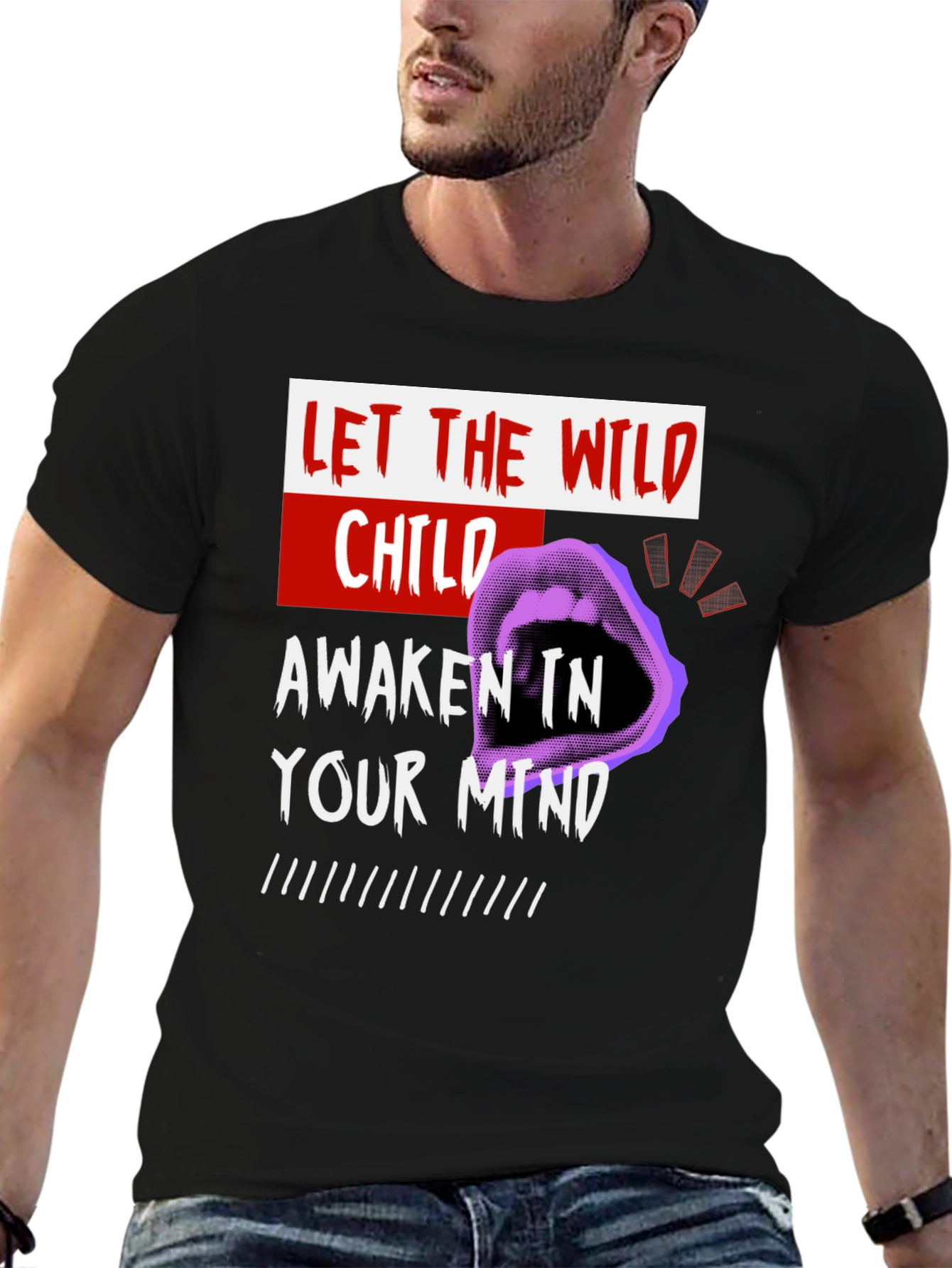 Wild Child Graphic Print Crew Neck T-Shirt