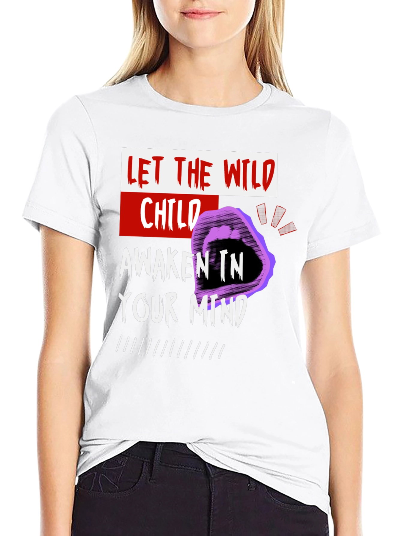 Wild Child Graphic Print Crew Neck T-Shirt