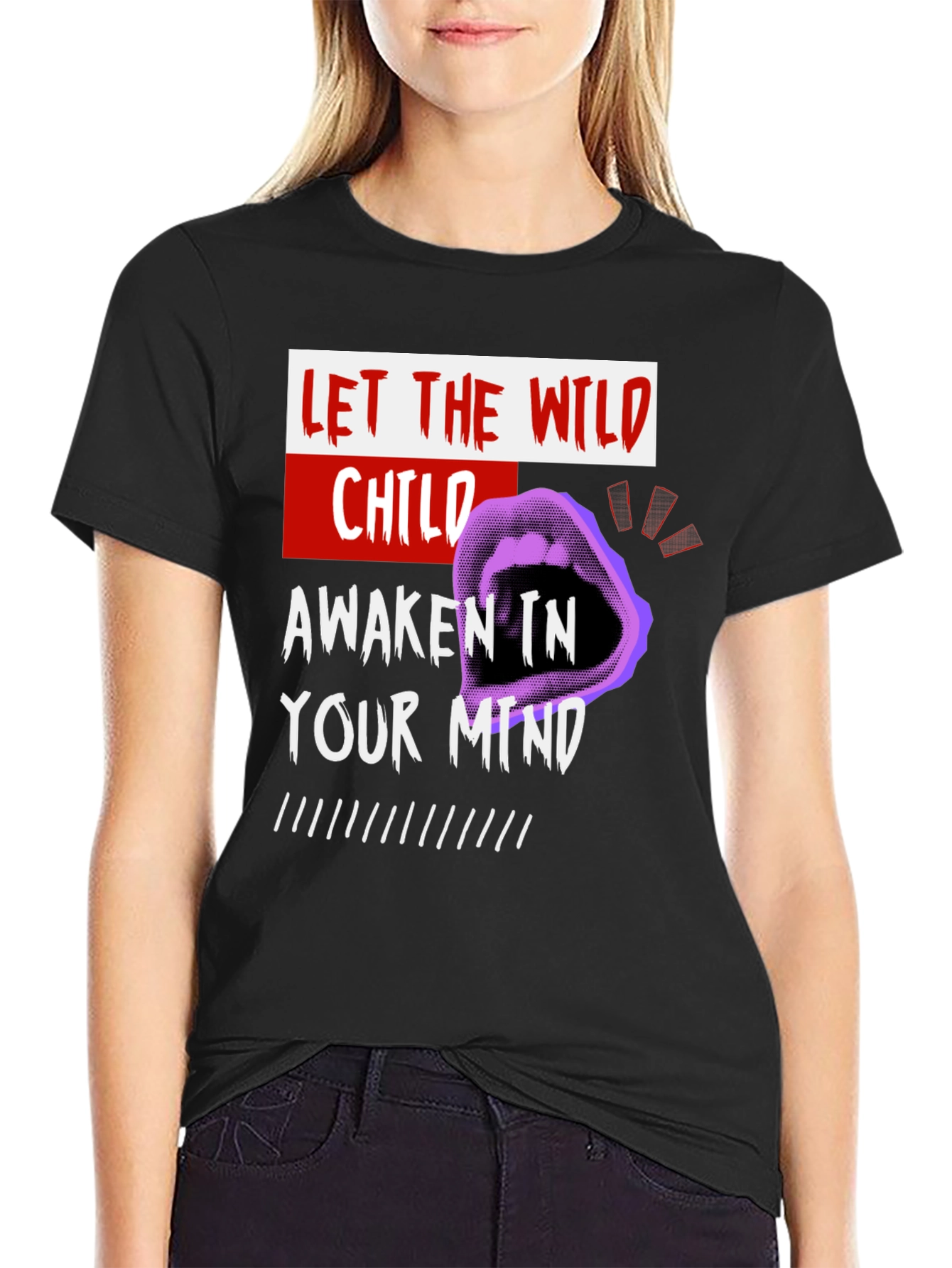 Wild Child Graphic Print Crew Neck T-Shirt