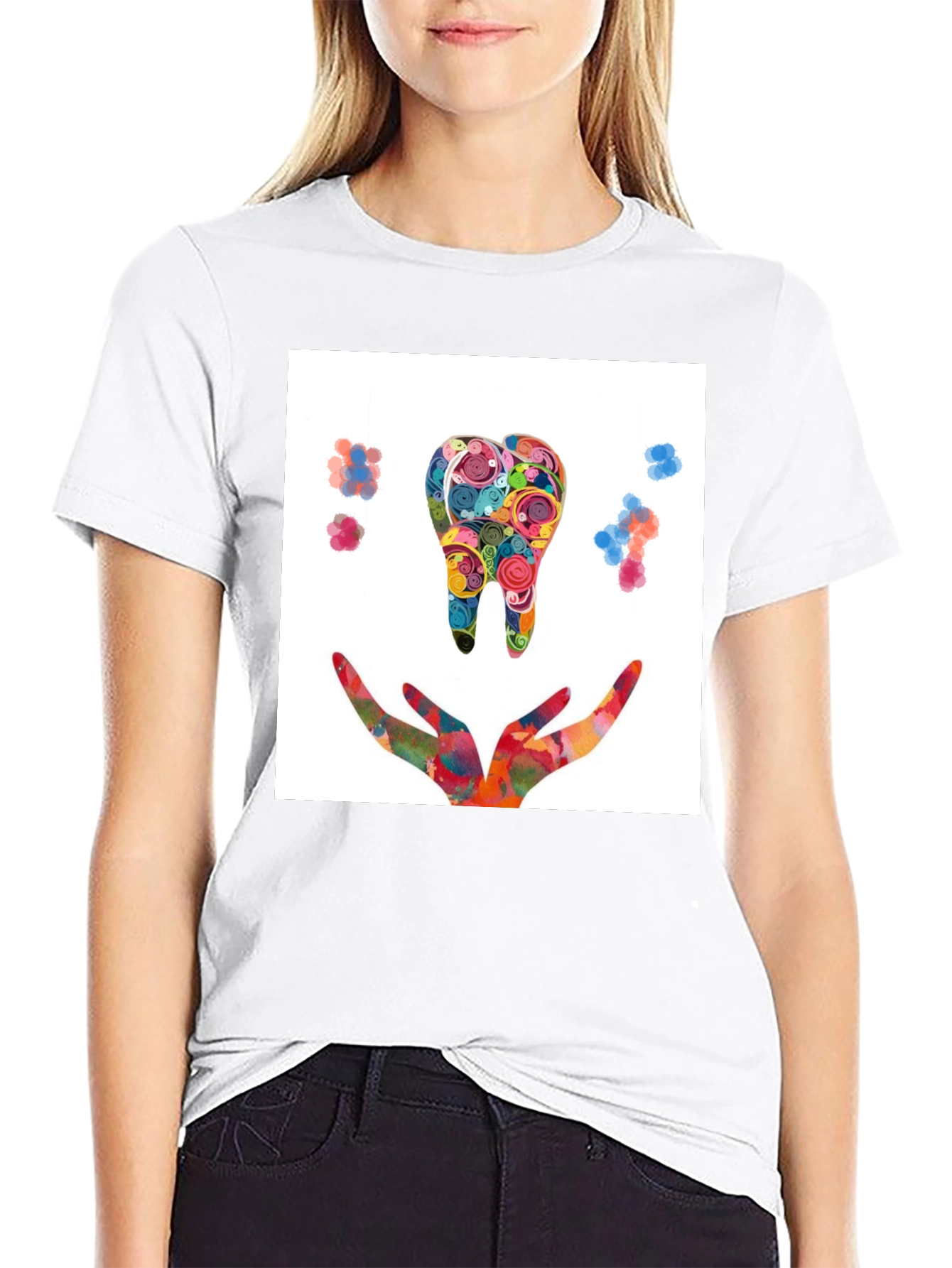 Colorful Tooth Design T-Shirt
