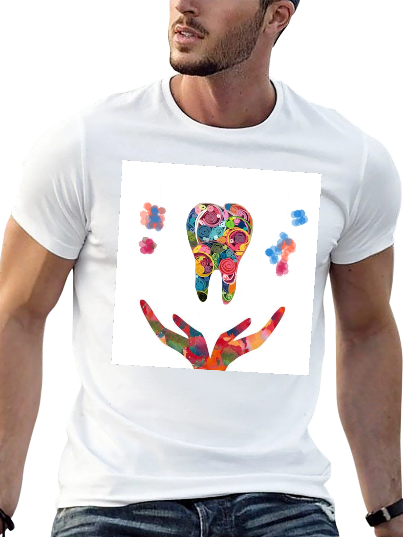 Colorful Tooth Design T-Shirt