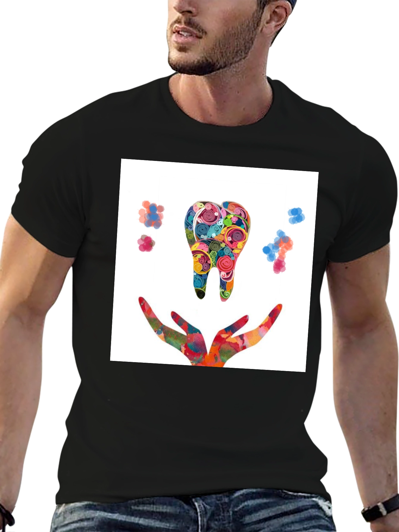 Colorful Tooth Design T-Shirt