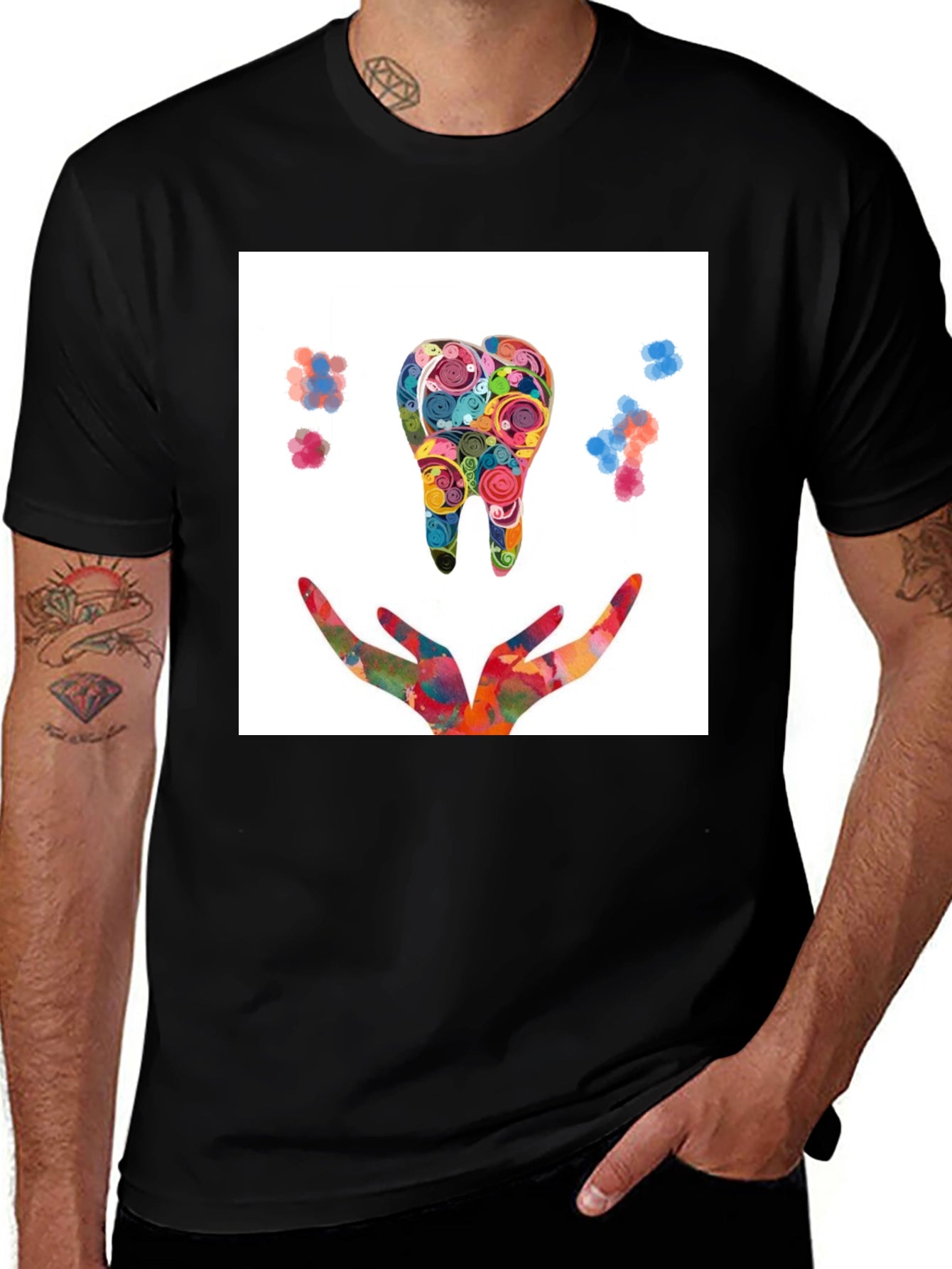 Colorful Tooth Design T-Shirt