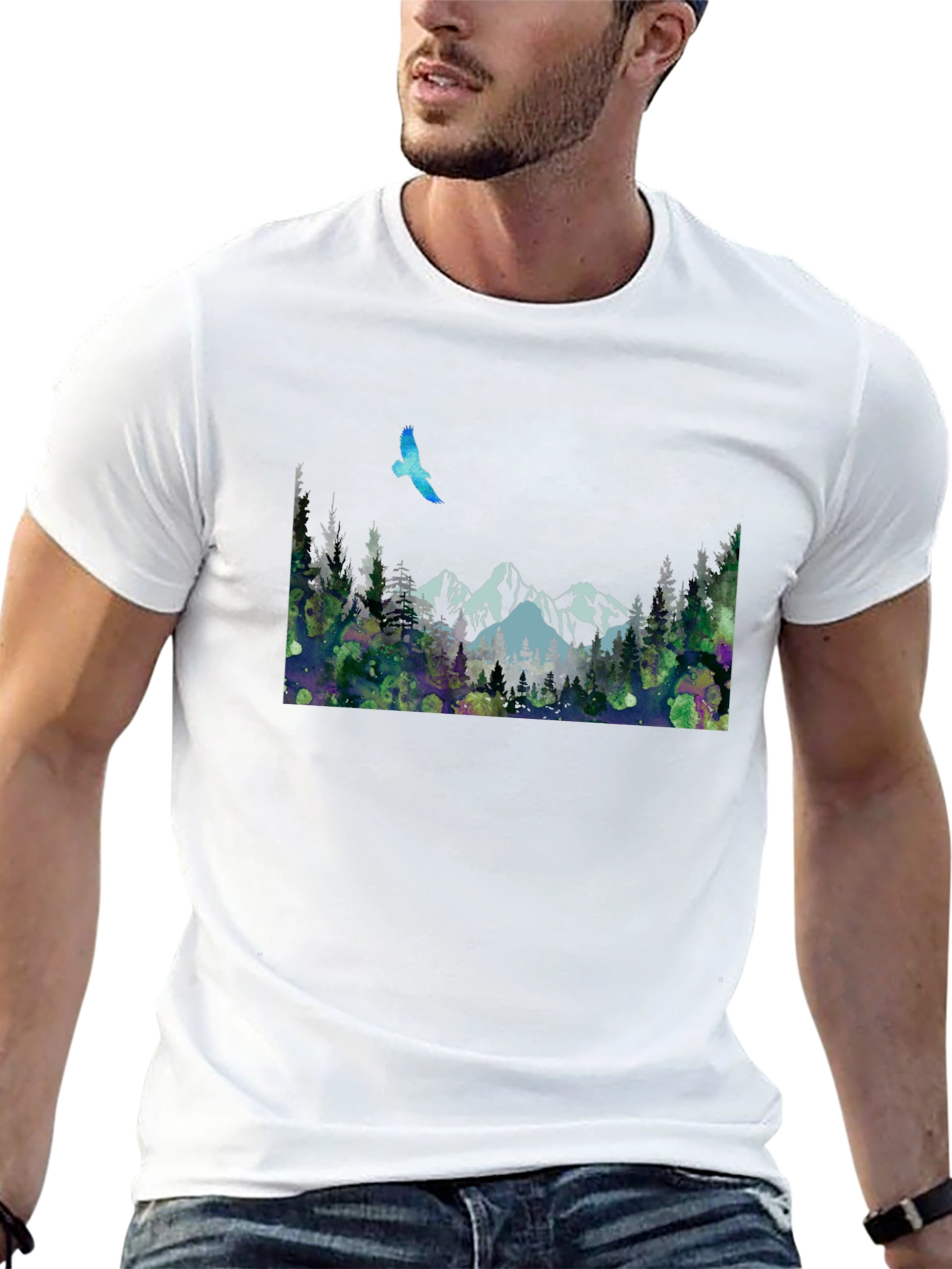 Mountain Scene T-Shirt - Nature Print