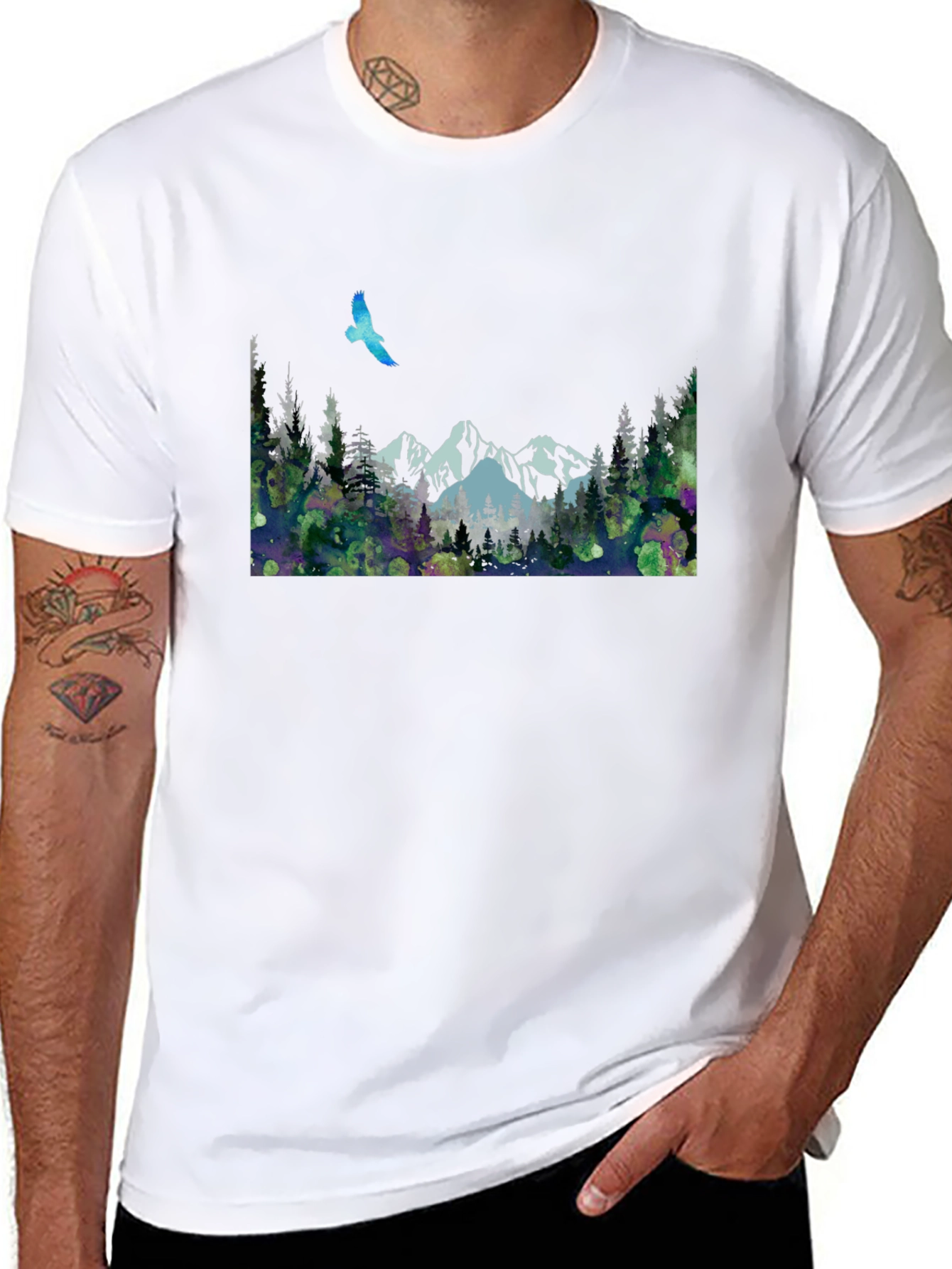 Mountain Scene T-Shirt - Nature Print