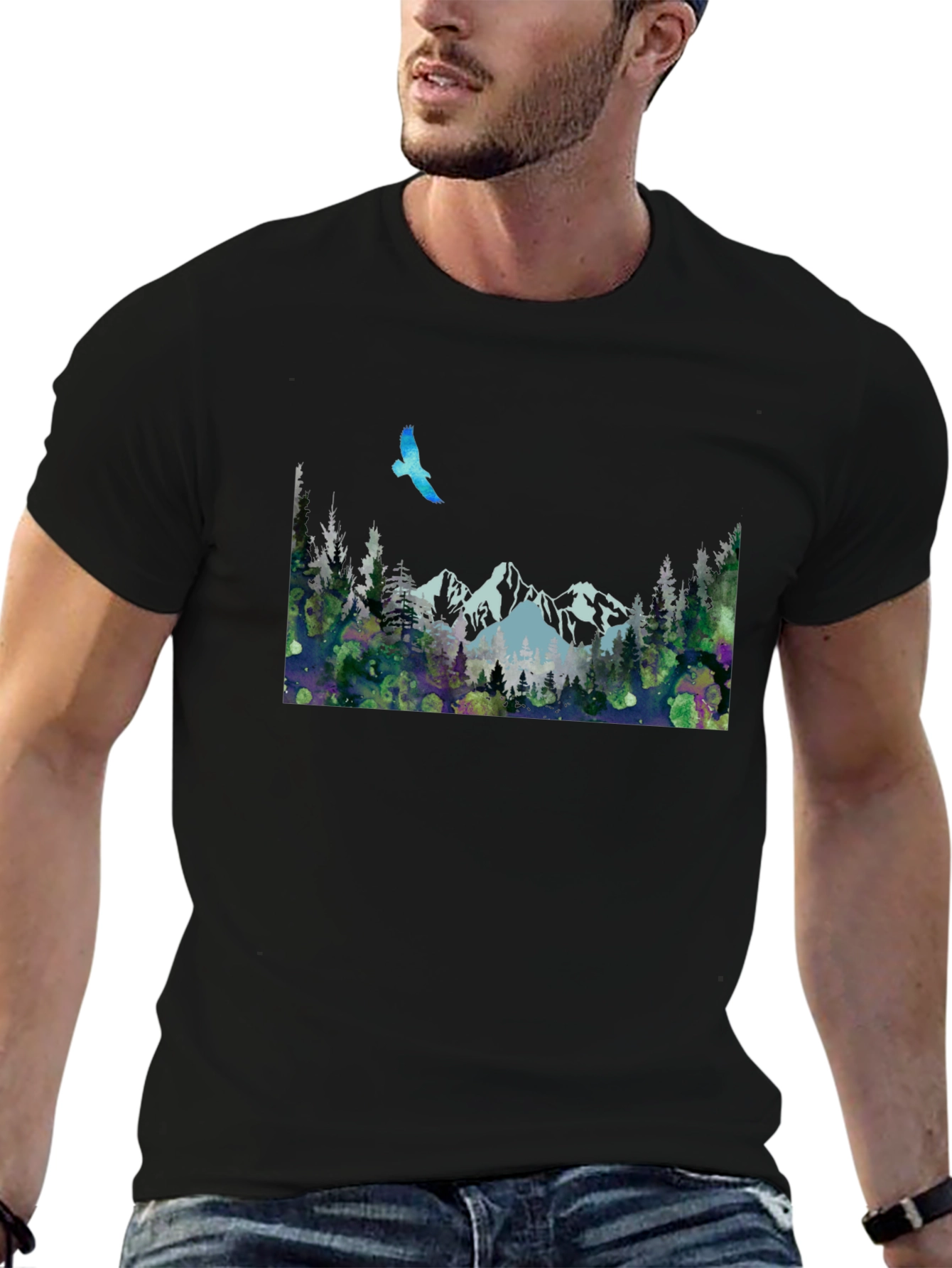 Mountain Scene T-Shirt - Nature Print