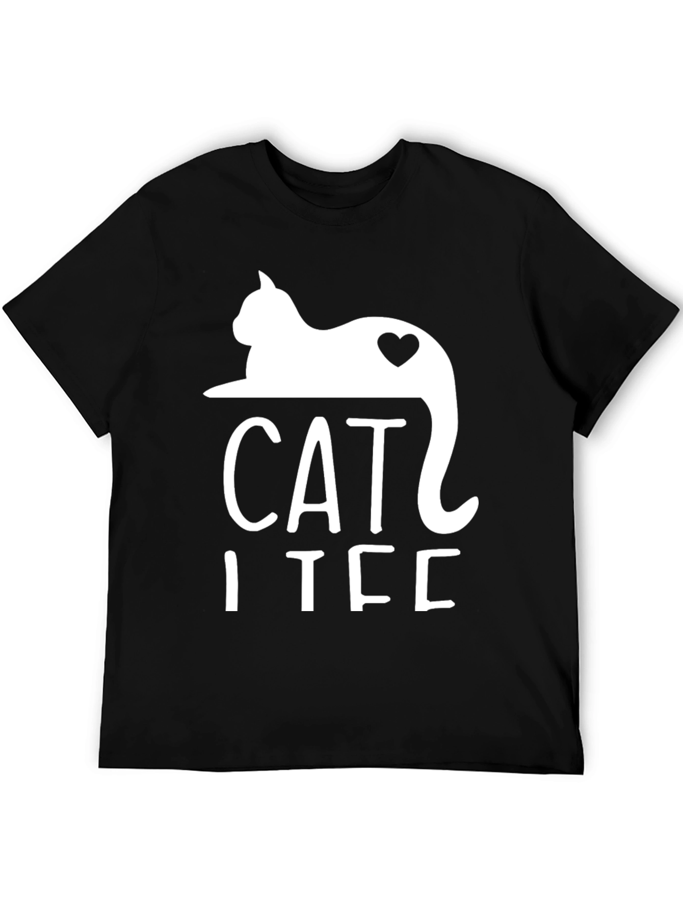 Cat I Tee Black Graphic T-Shirt