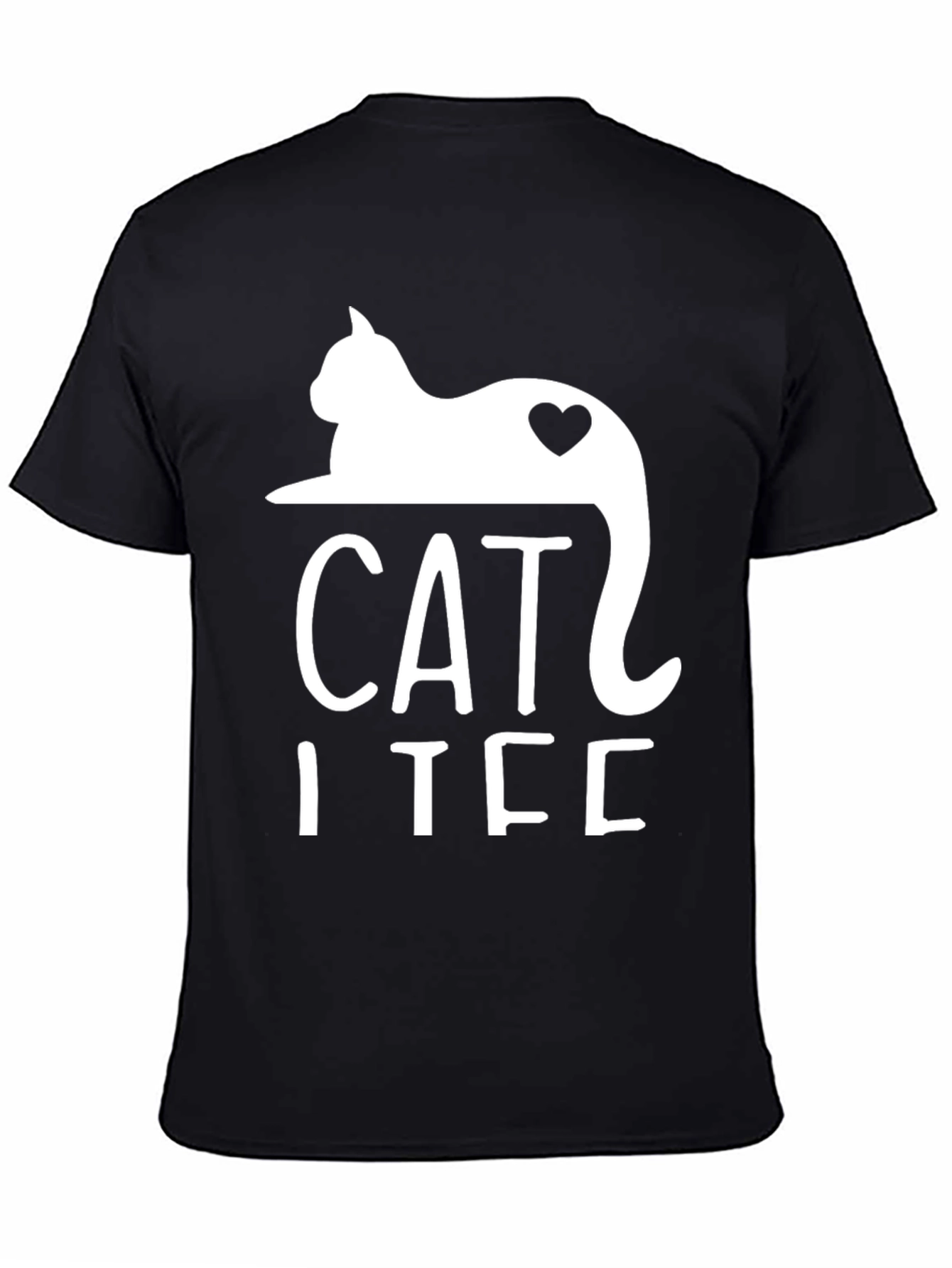 Cat I Tee Black Graphic T-Shirt