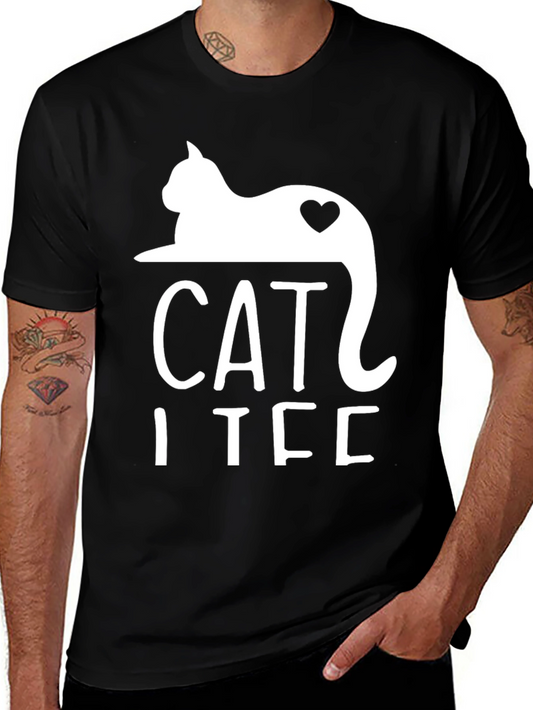Cat I Tee Black Graphic T-Shirt