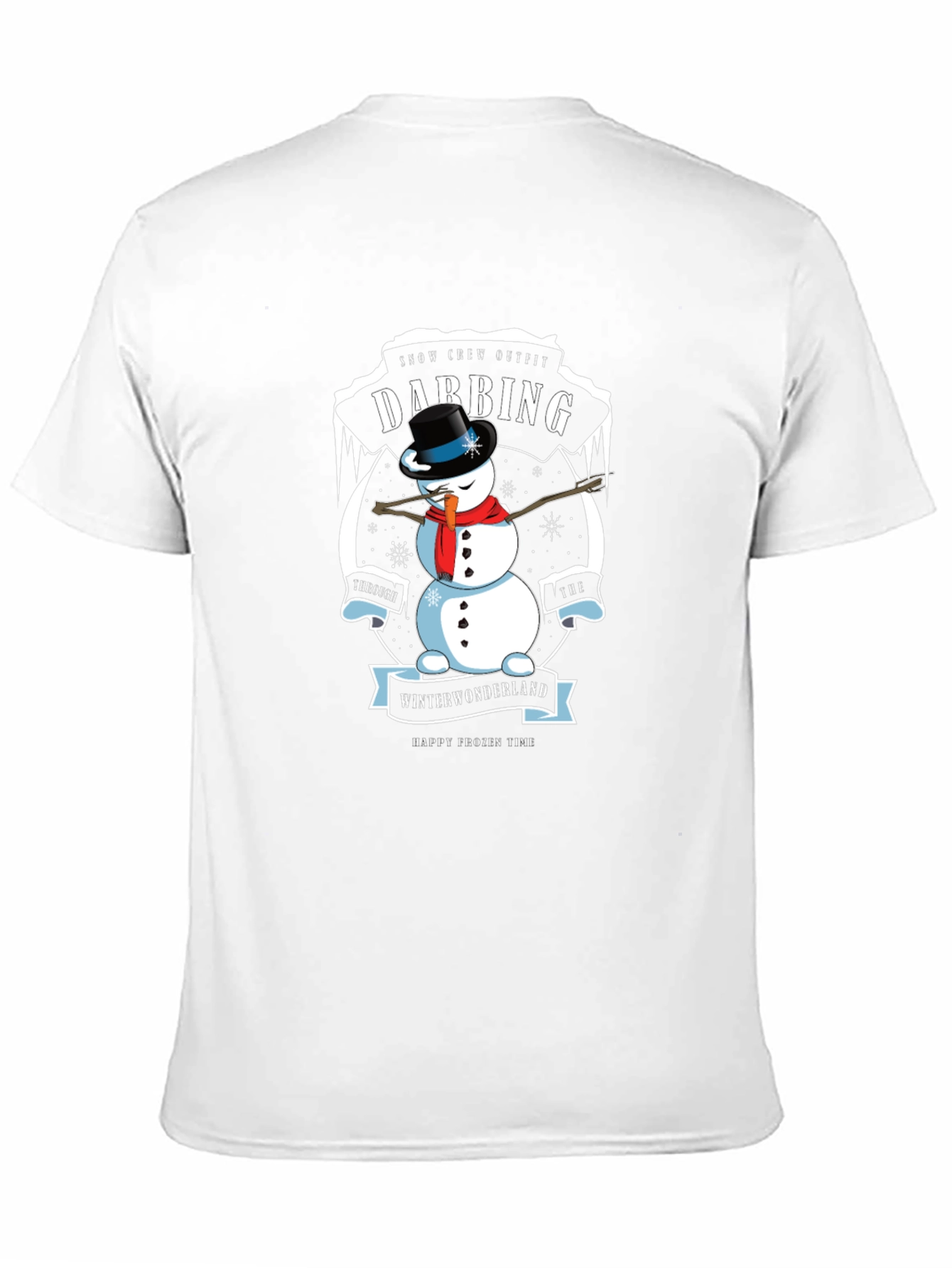 Dabbing Snowman Winter Wonderland Crew Neck T-Shirt