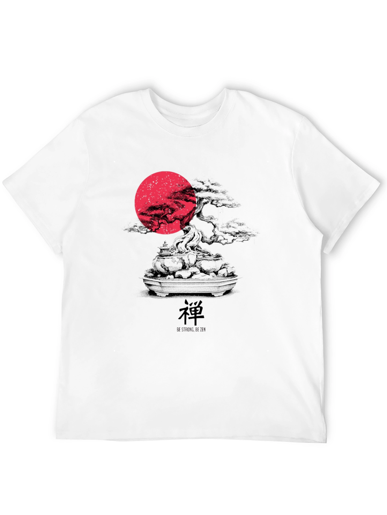 Zen Bonsai Tree Graphic T-Shirt - Red Moon Design