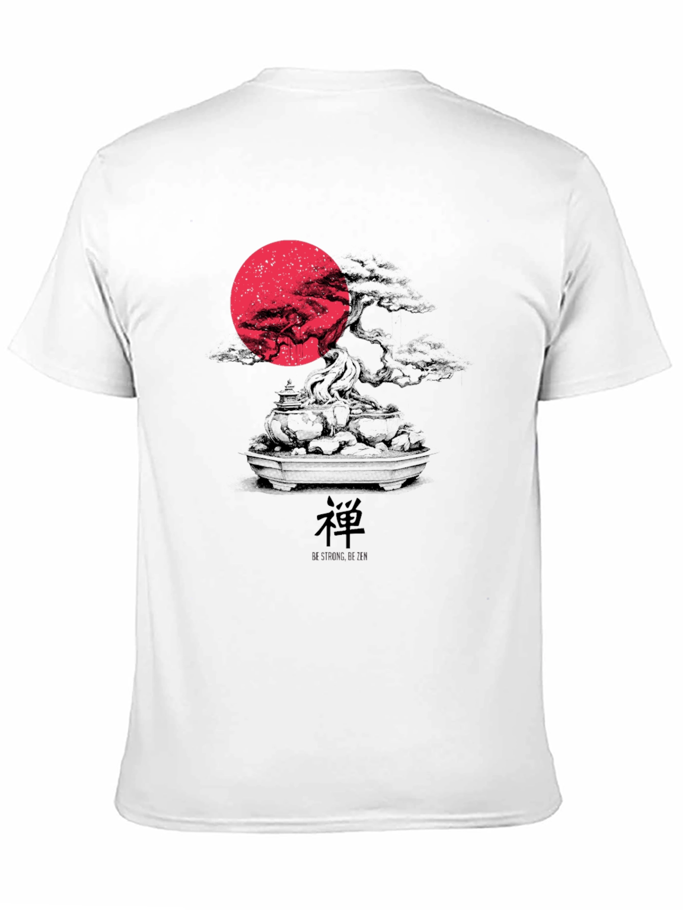 Zen Bonsai Tree Graphic T-Shirt - Red Moon Design