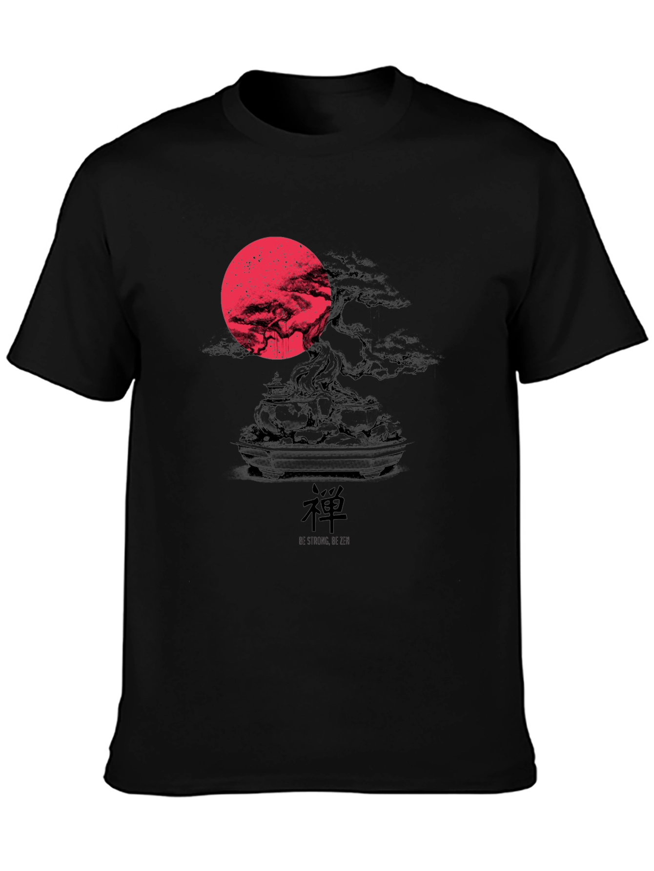 Zen Bonsai Tree Graphic T-Shirt - Red Moon Design