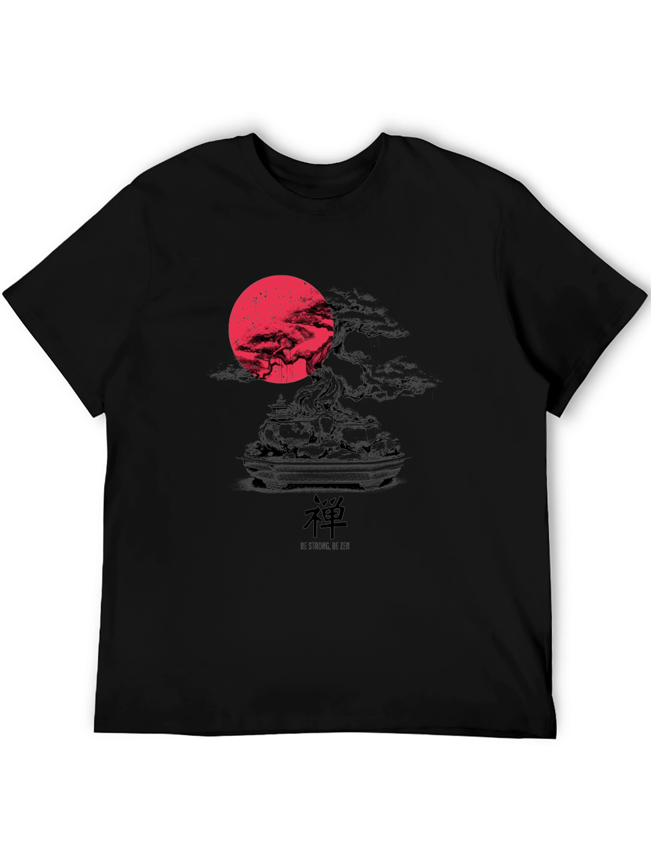 Zen Bonsai Tree Graphic T-Shirt - Red Moon Design