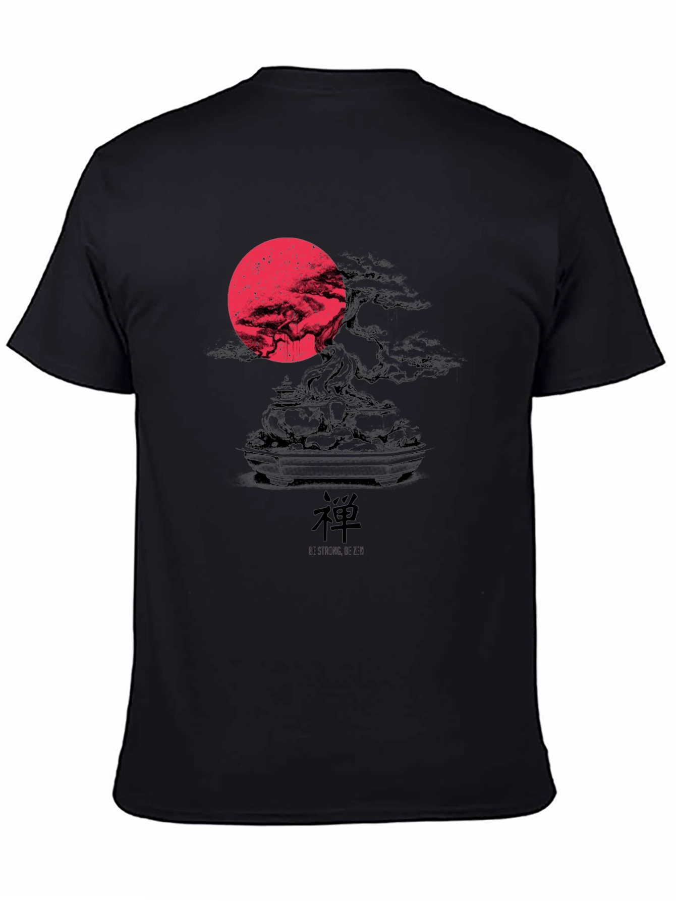 Zen Bonsai Tree Graphic T-Shirt - Red Moon Design