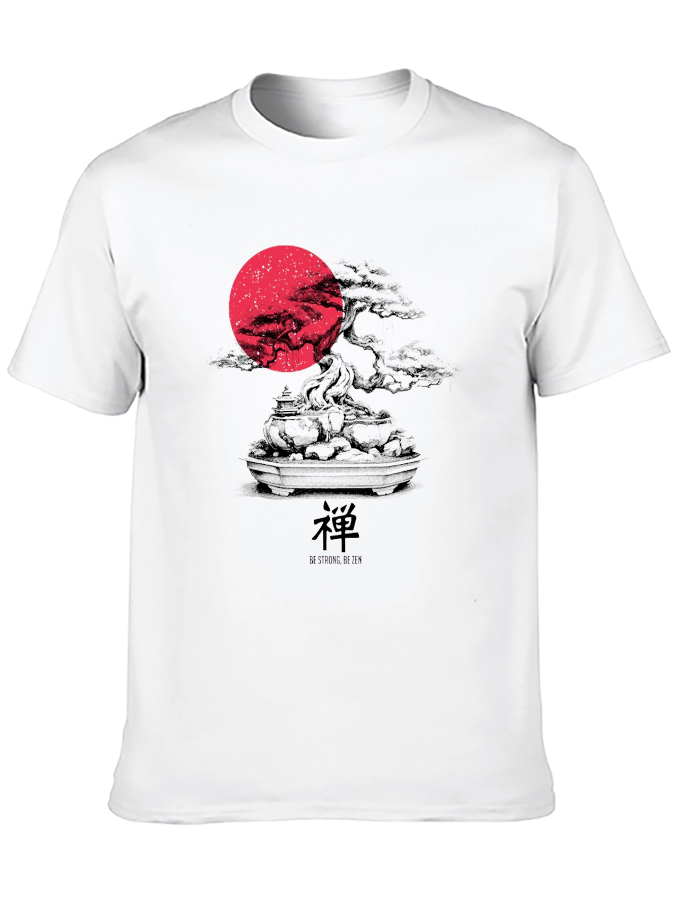 Zen Bonsai Tree Graphic T-Shirt - Red Moon Design