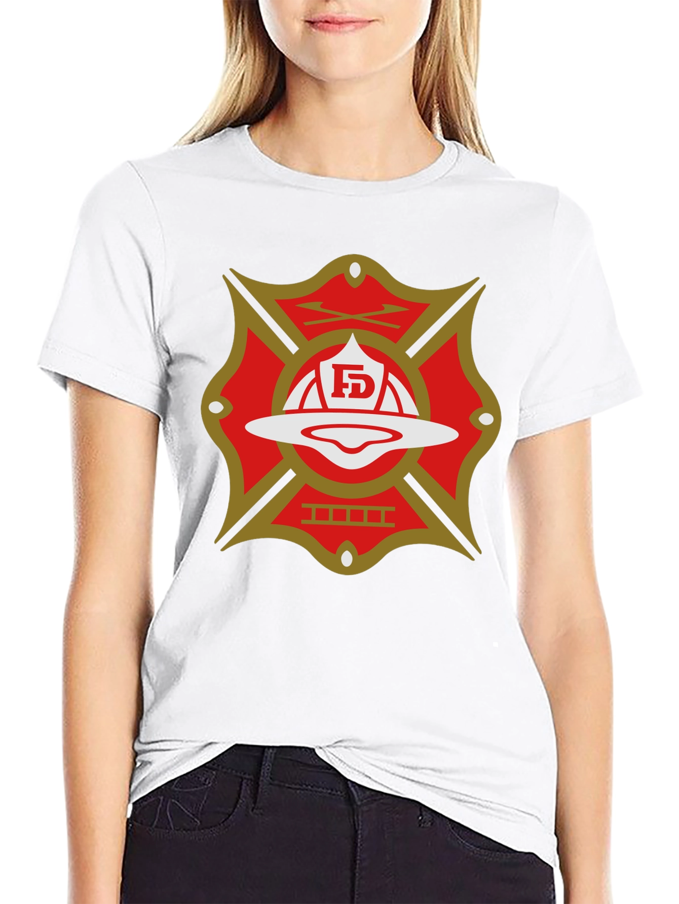Firefighter Maltese Cross Graphic T-Shirt