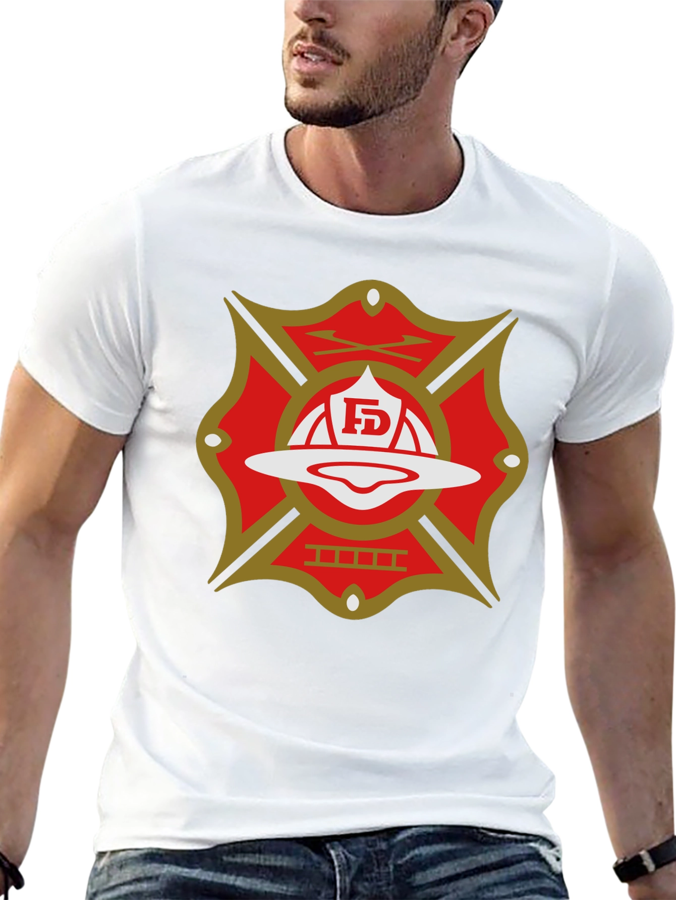 Firefighter Maltese Cross Graphic T-Shirt
