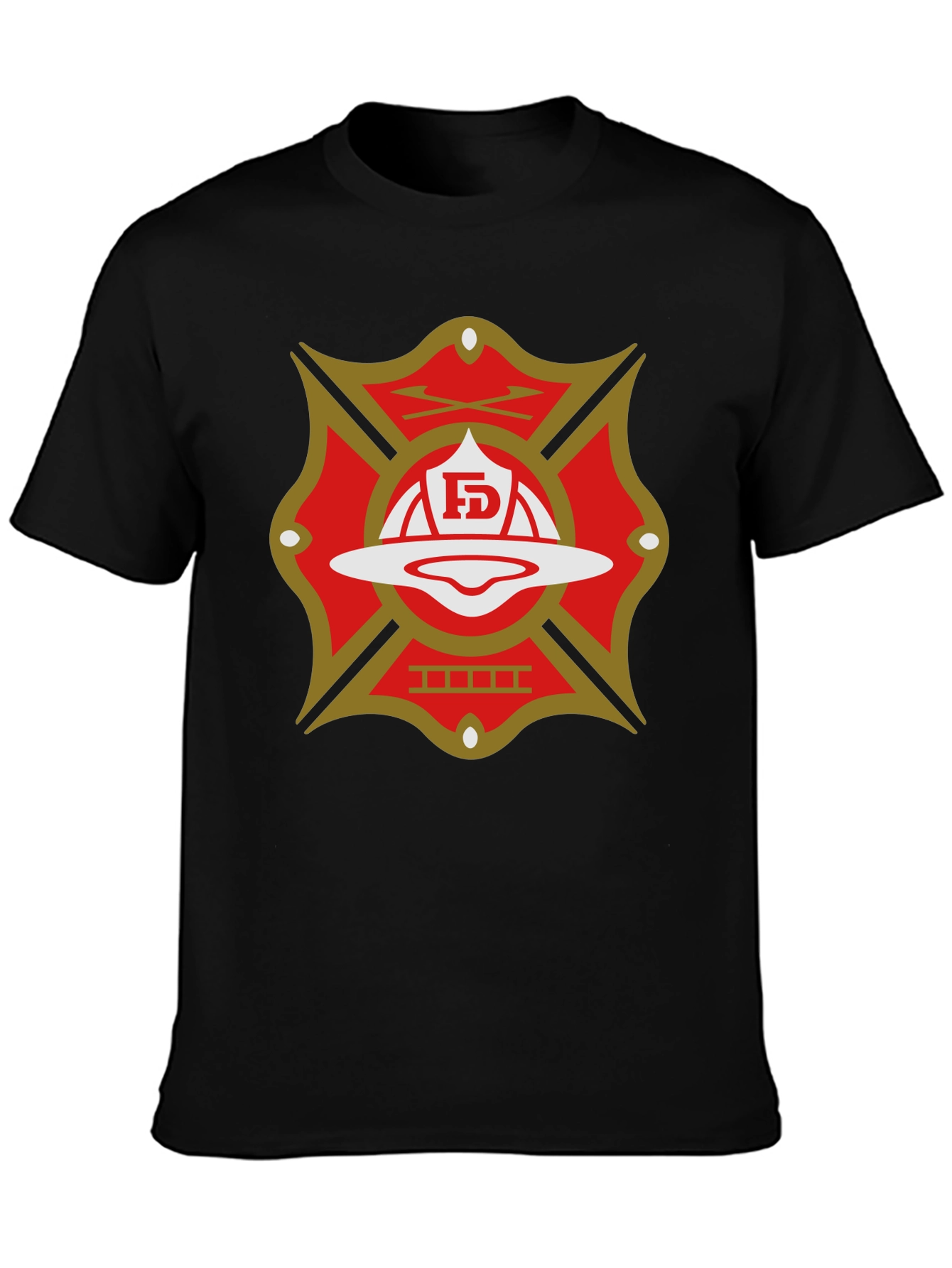 Firefighter Maltese Cross Graphic T-Shirt