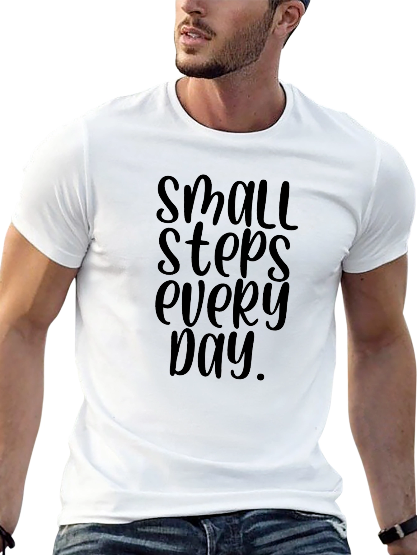 Motivational Small Steps T-Shirt - Black