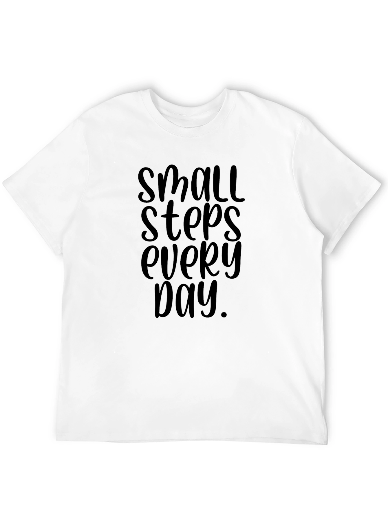 Motivational Small Steps T-Shirt - Black