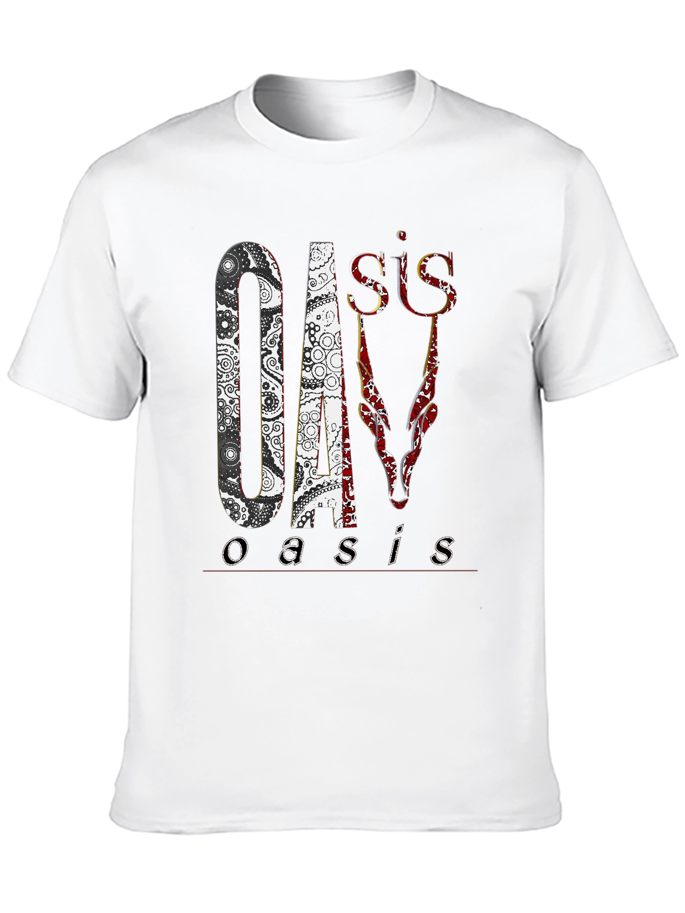 Oasis Band Graphic Print Black T-Shirt