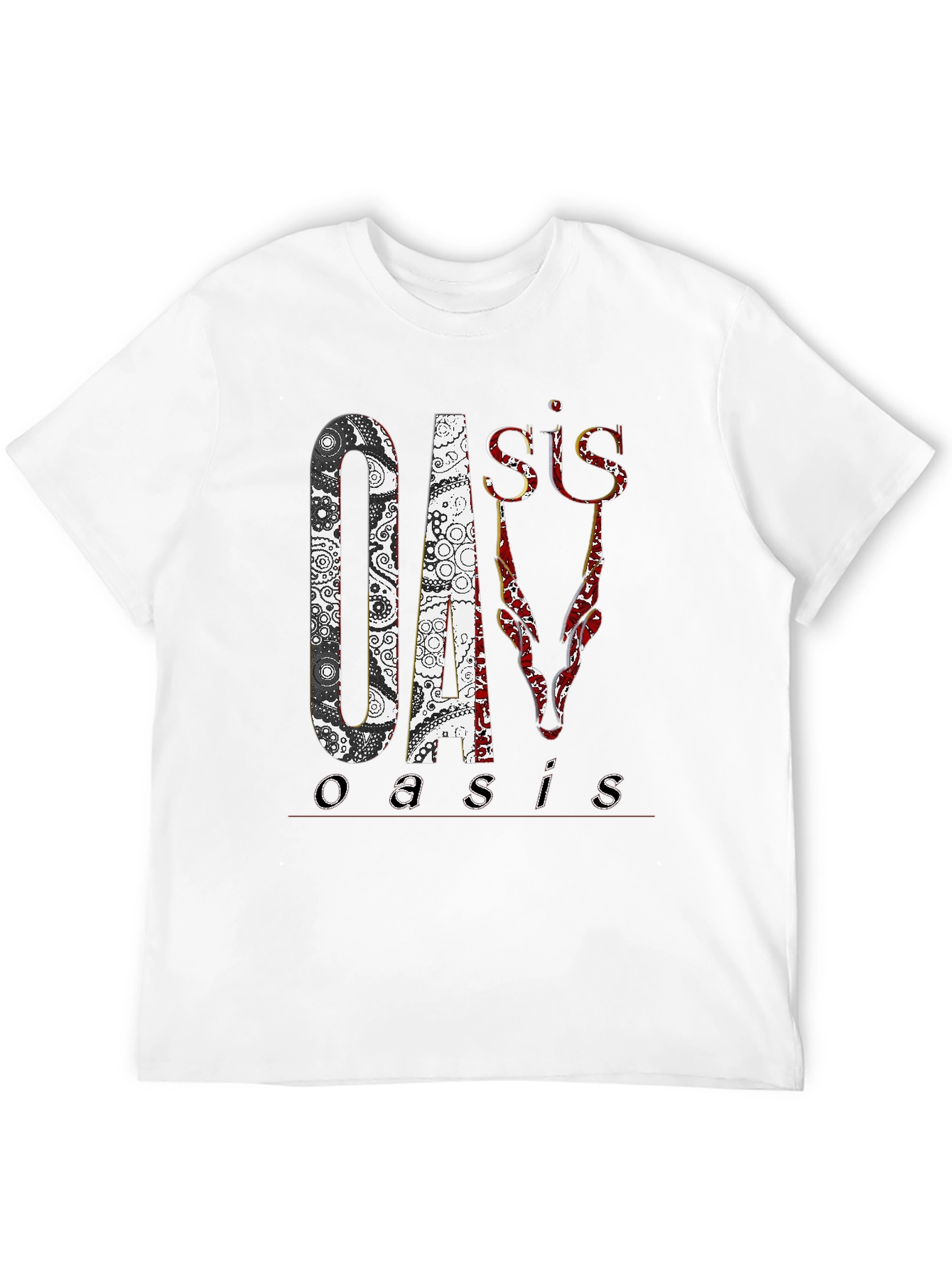 Oasis Band Graphic Print Black T-Shirt
