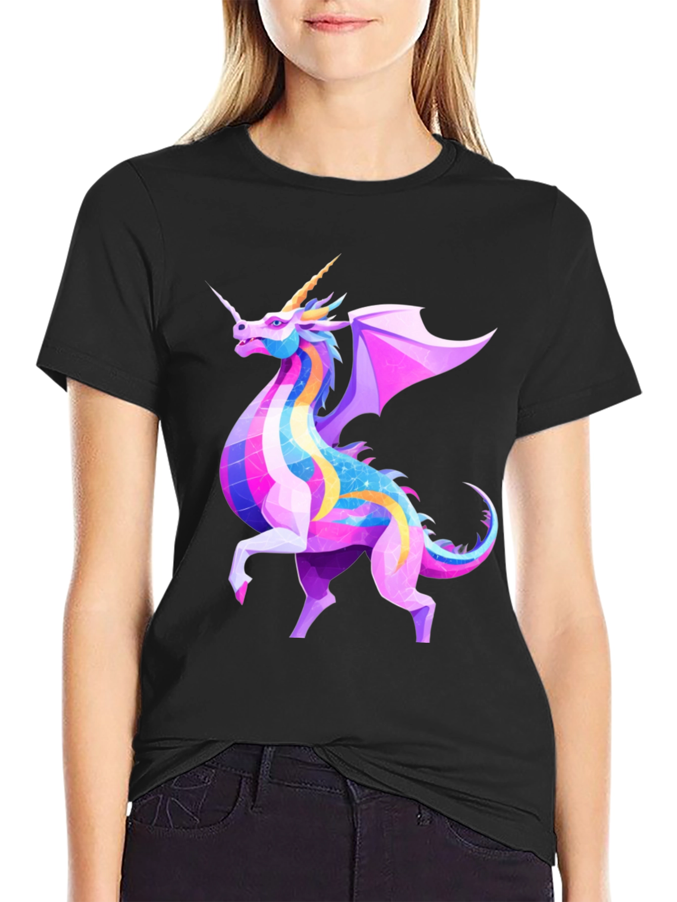 Fantasy Dragon Unicorn Graphic Tee