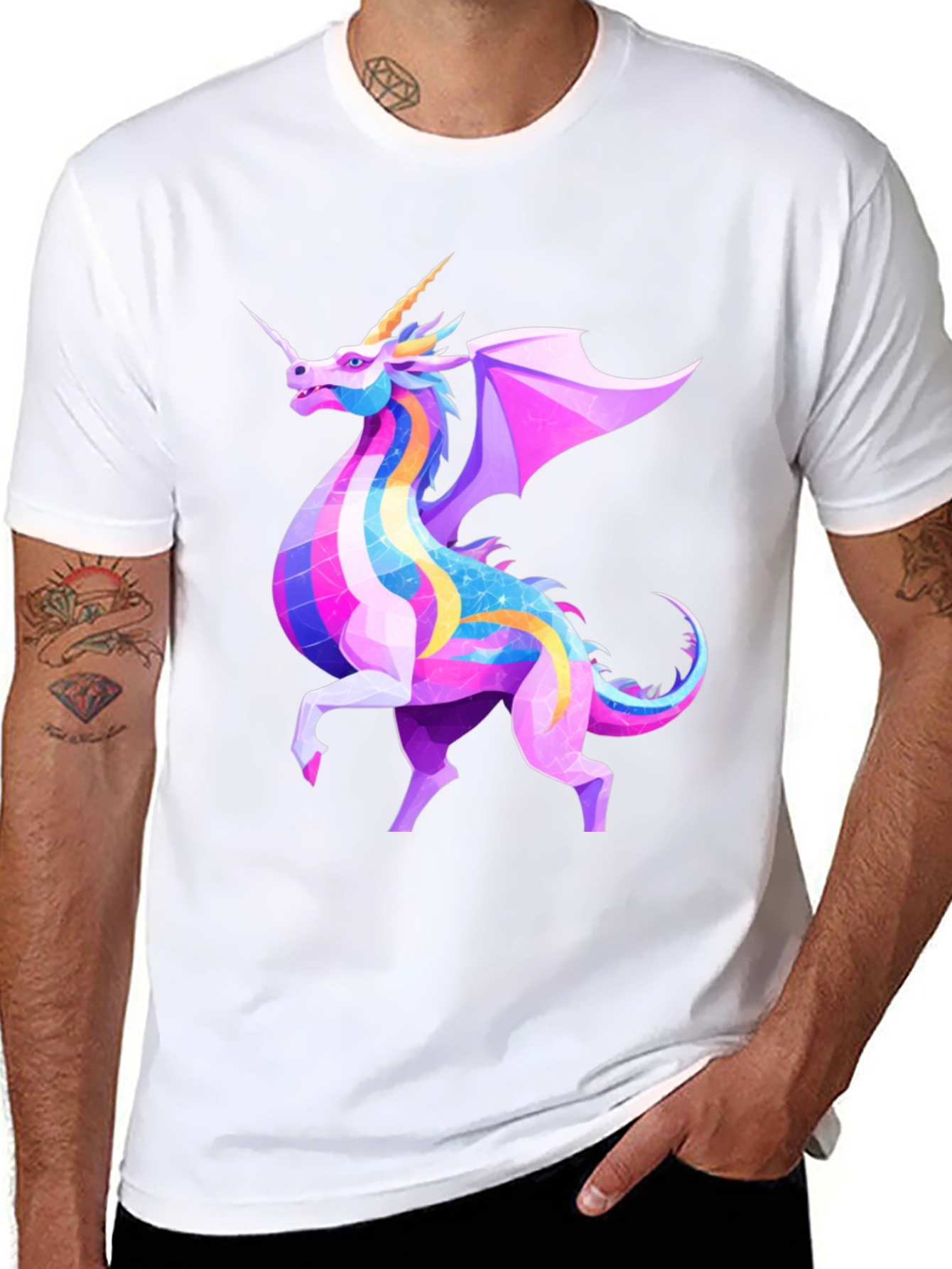 Fantasy Dragon Unicorn Graphic Tee
