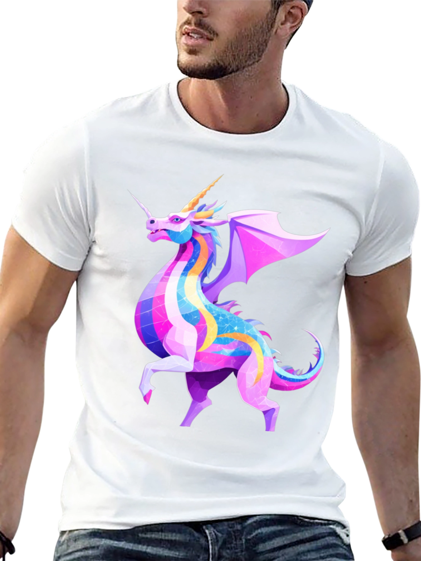 Fantasy Dragon Unicorn Graphic Tee