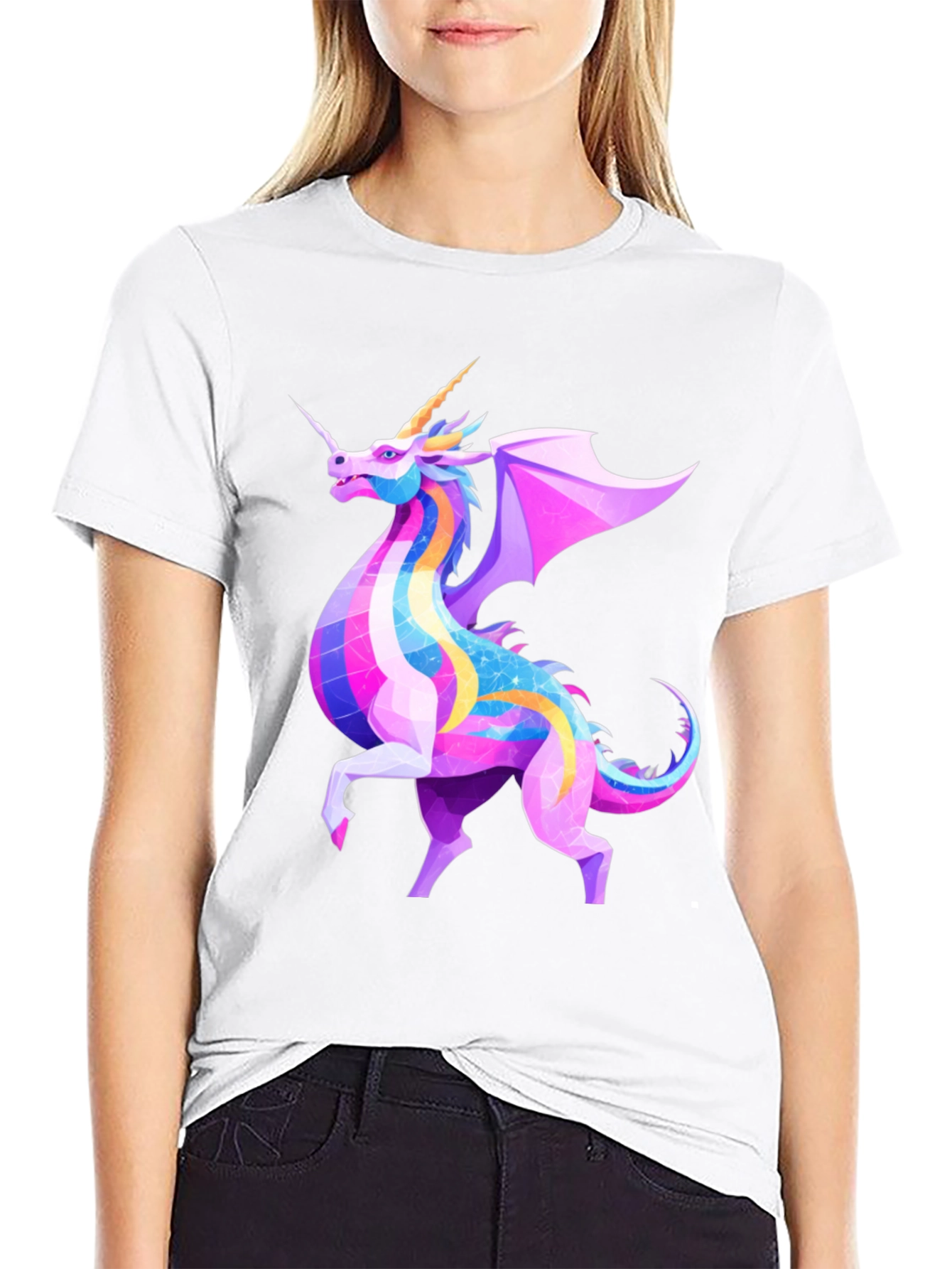 Fantasy Dragon Unicorn Graphic Tee