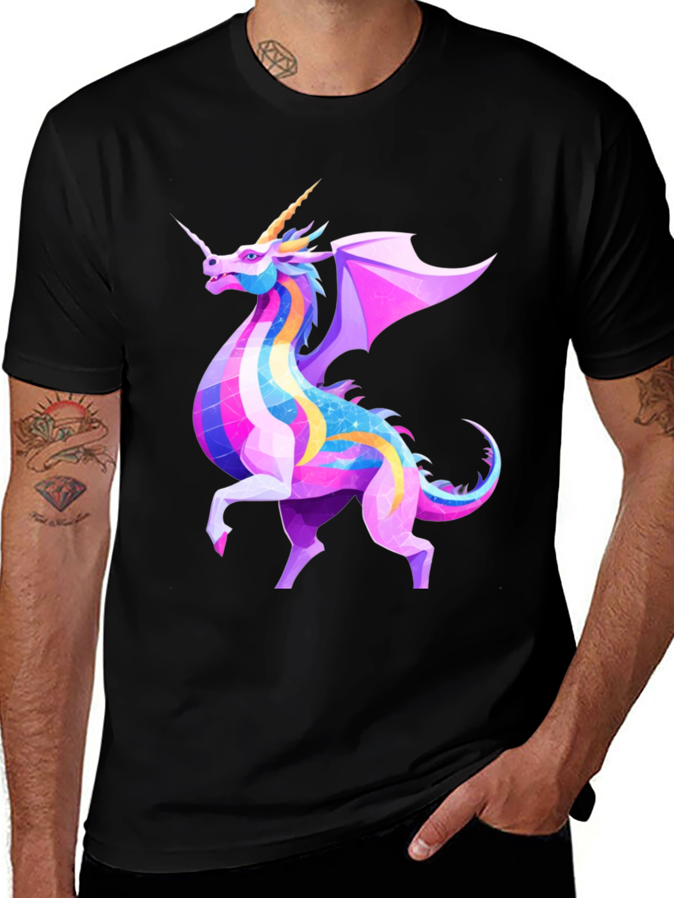 Fantasy Dragon Unicorn Graphic Tee
