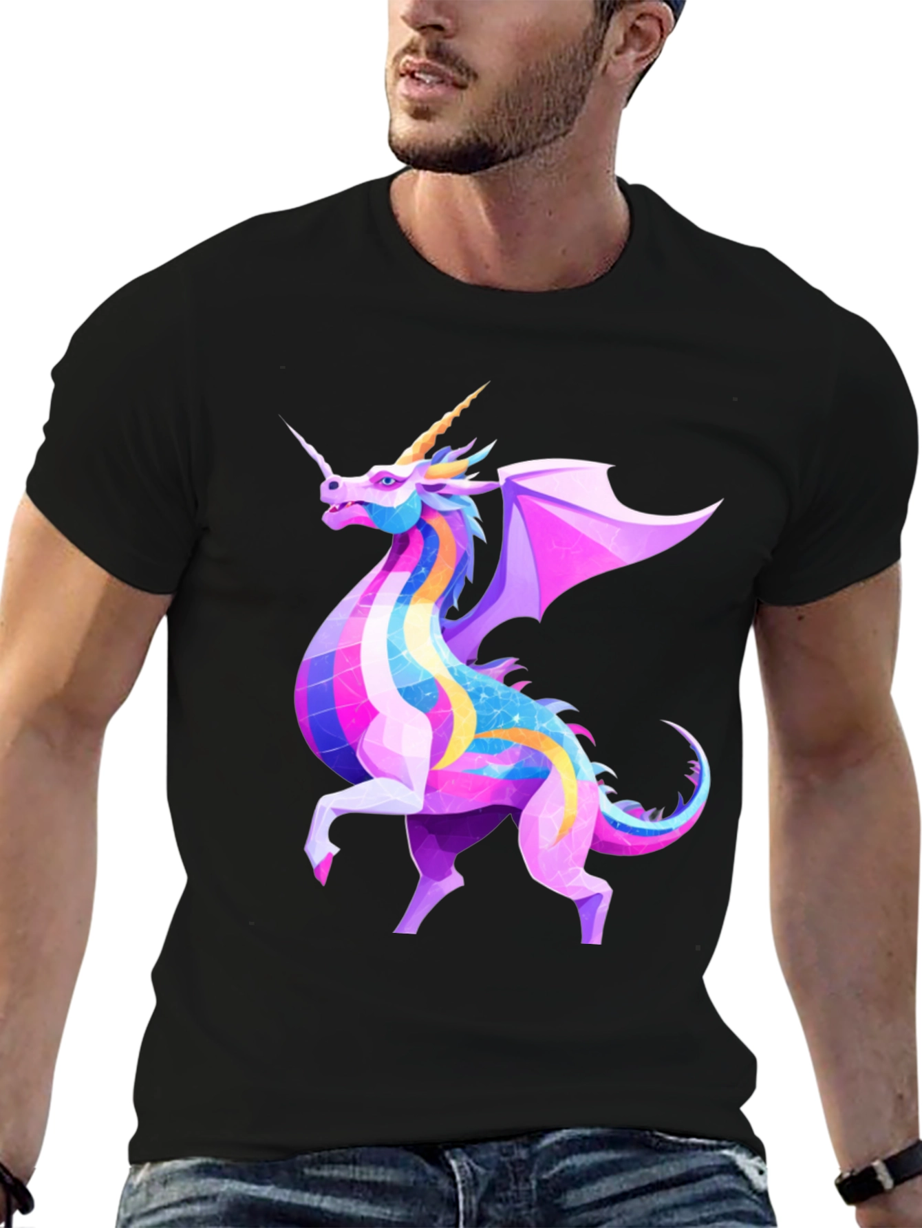 Fantasy Dragon Unicorn Graphic Tee