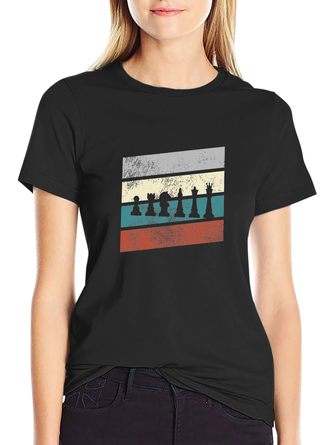 Retro Chess Piece Graphic T-Shirt