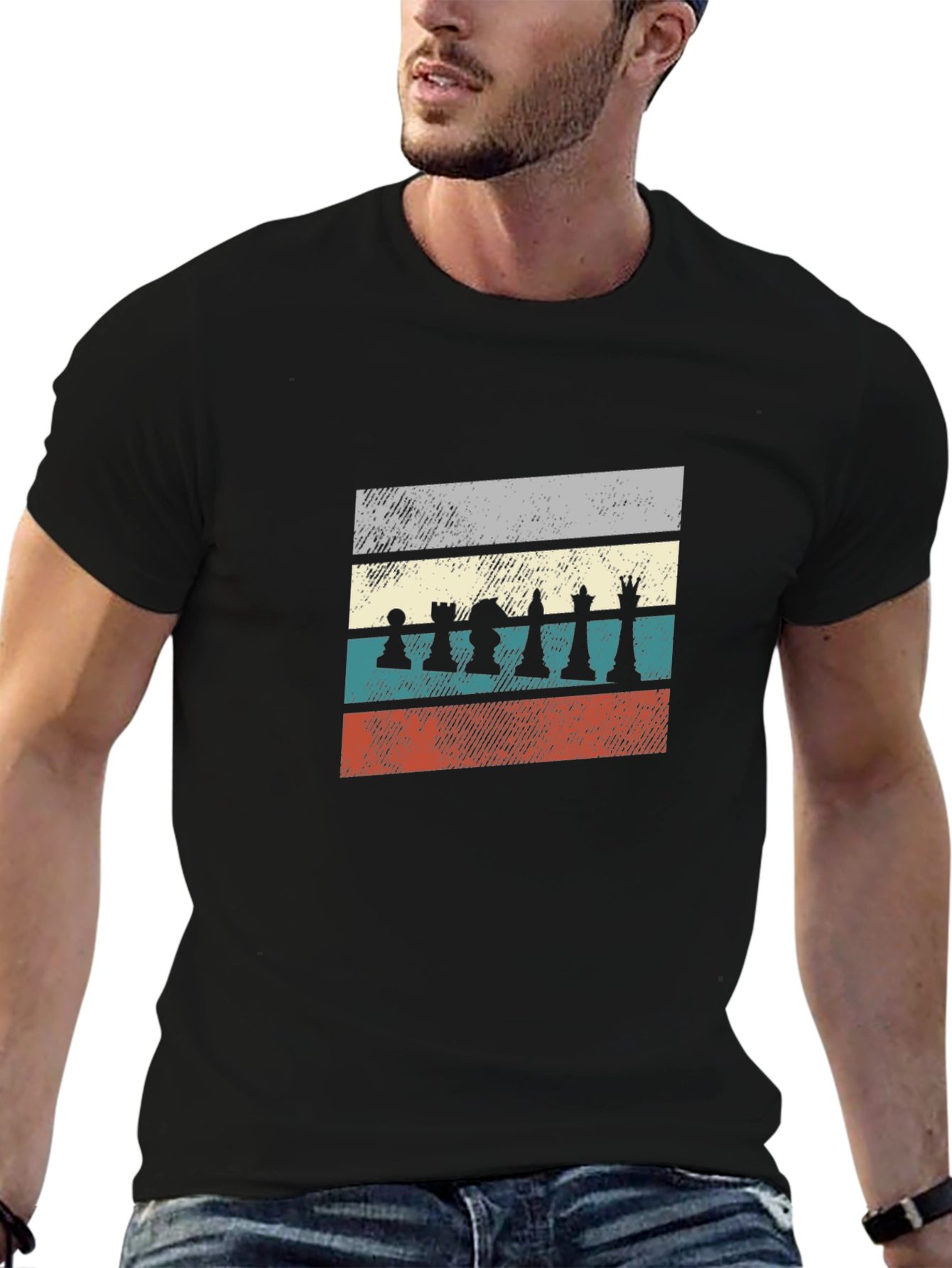 Retro Chess Piece Graphic T-Shirt