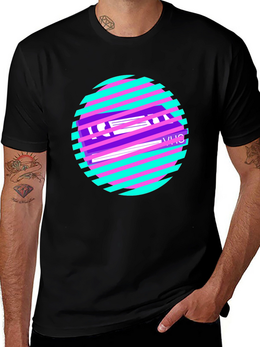 Retro VHS Tape Graphic T-Shirt - Black Cotton Blend