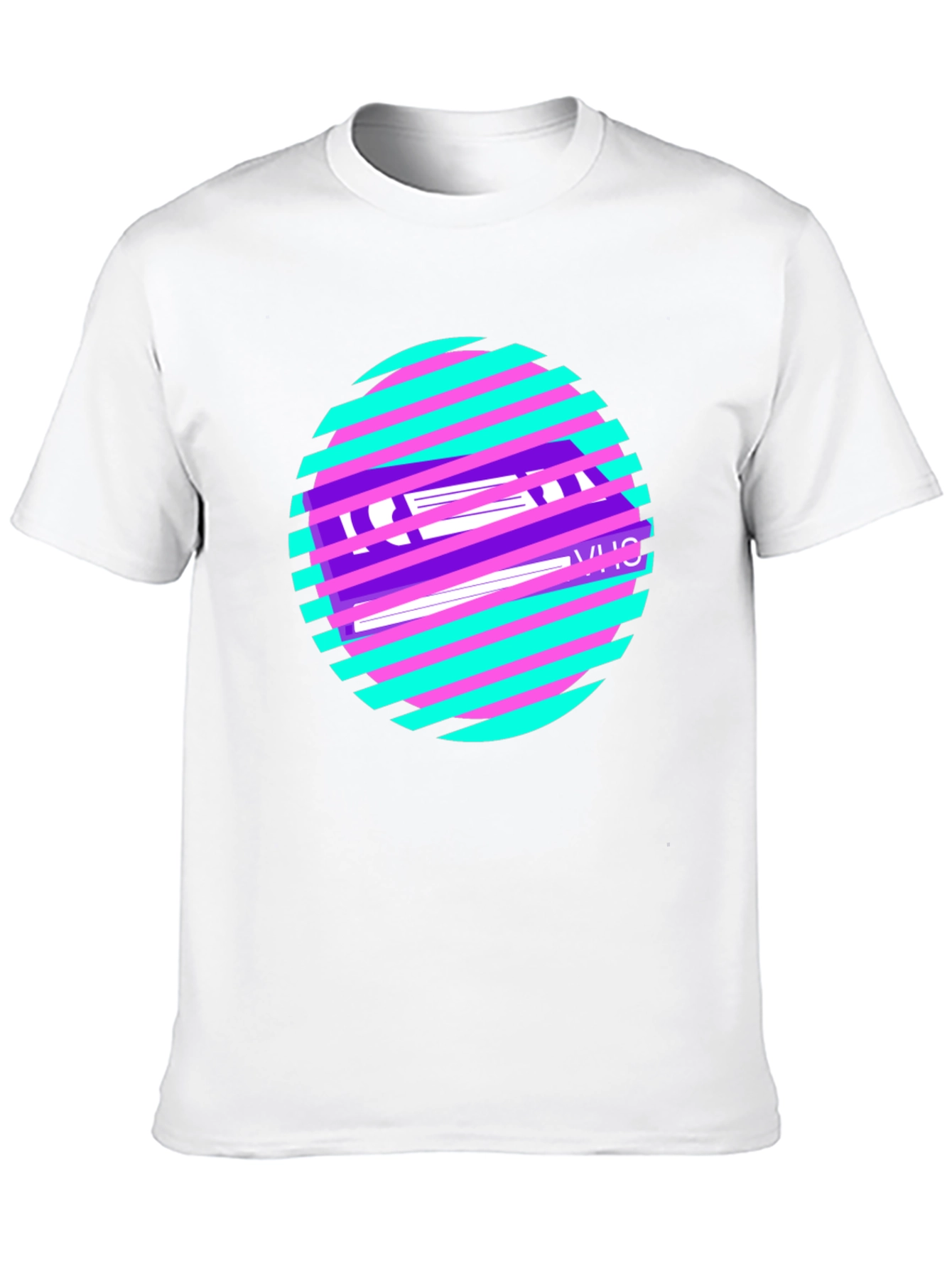Retro VHS Tape Graphic T-Shirt - Black Cotton Blend
