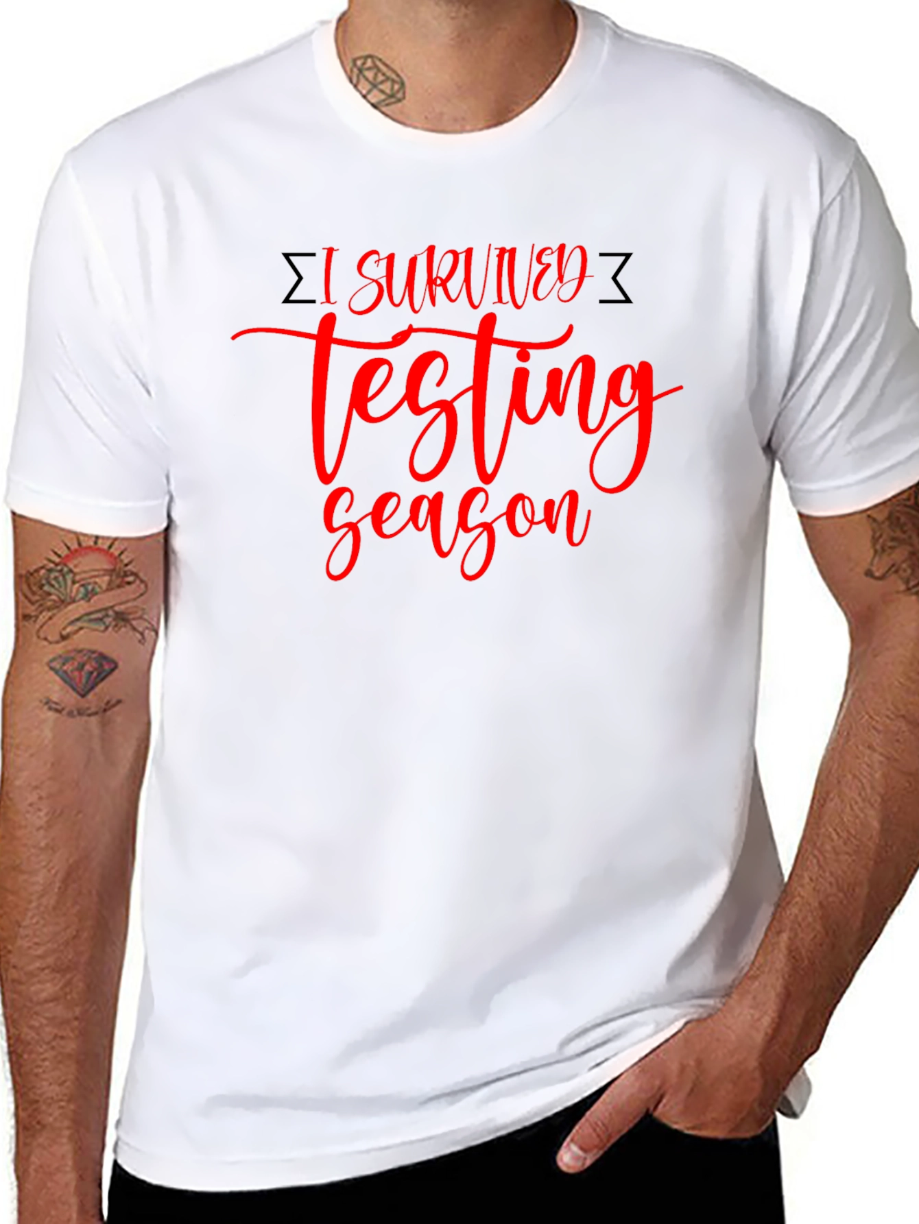 I Survived Testing Season Black T-Shirt