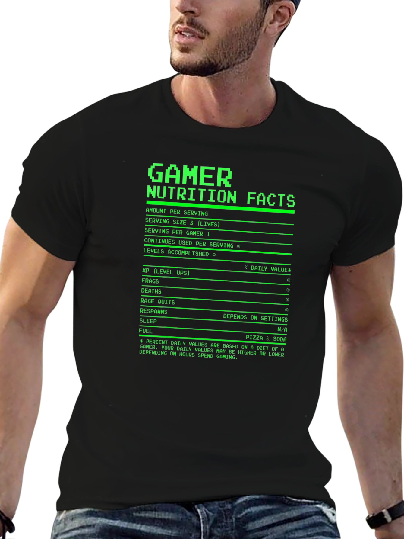 Gamer Nutrition Facts Funny T-Shirt