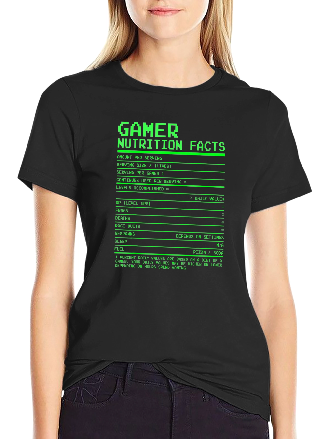 Gamer Nutrition Facts Funny T-Shirt