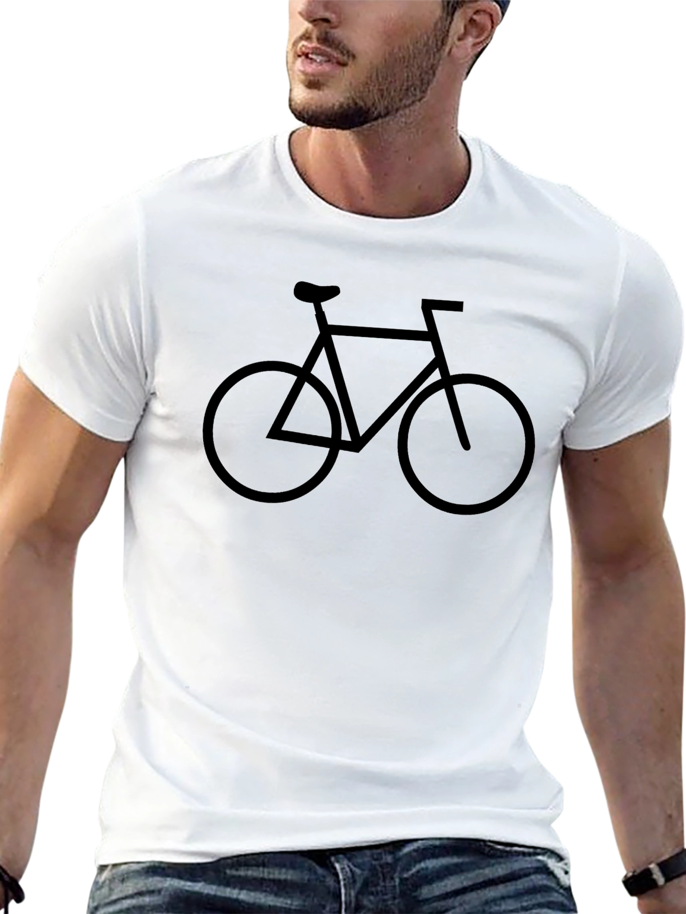 Mens Black Bicycle Graphic T-Shirt