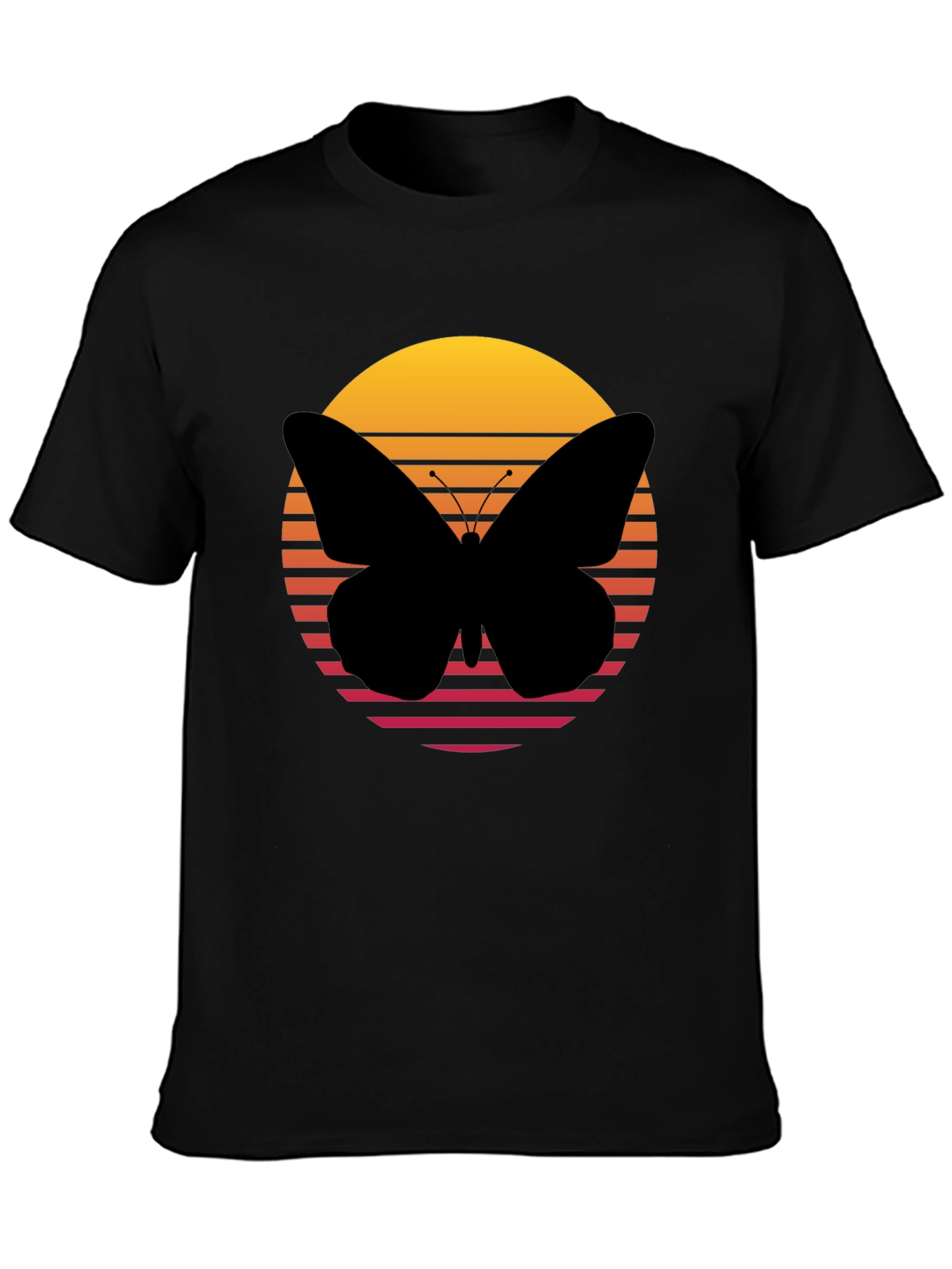 Butterfly Sunset Graphic T-Shirt