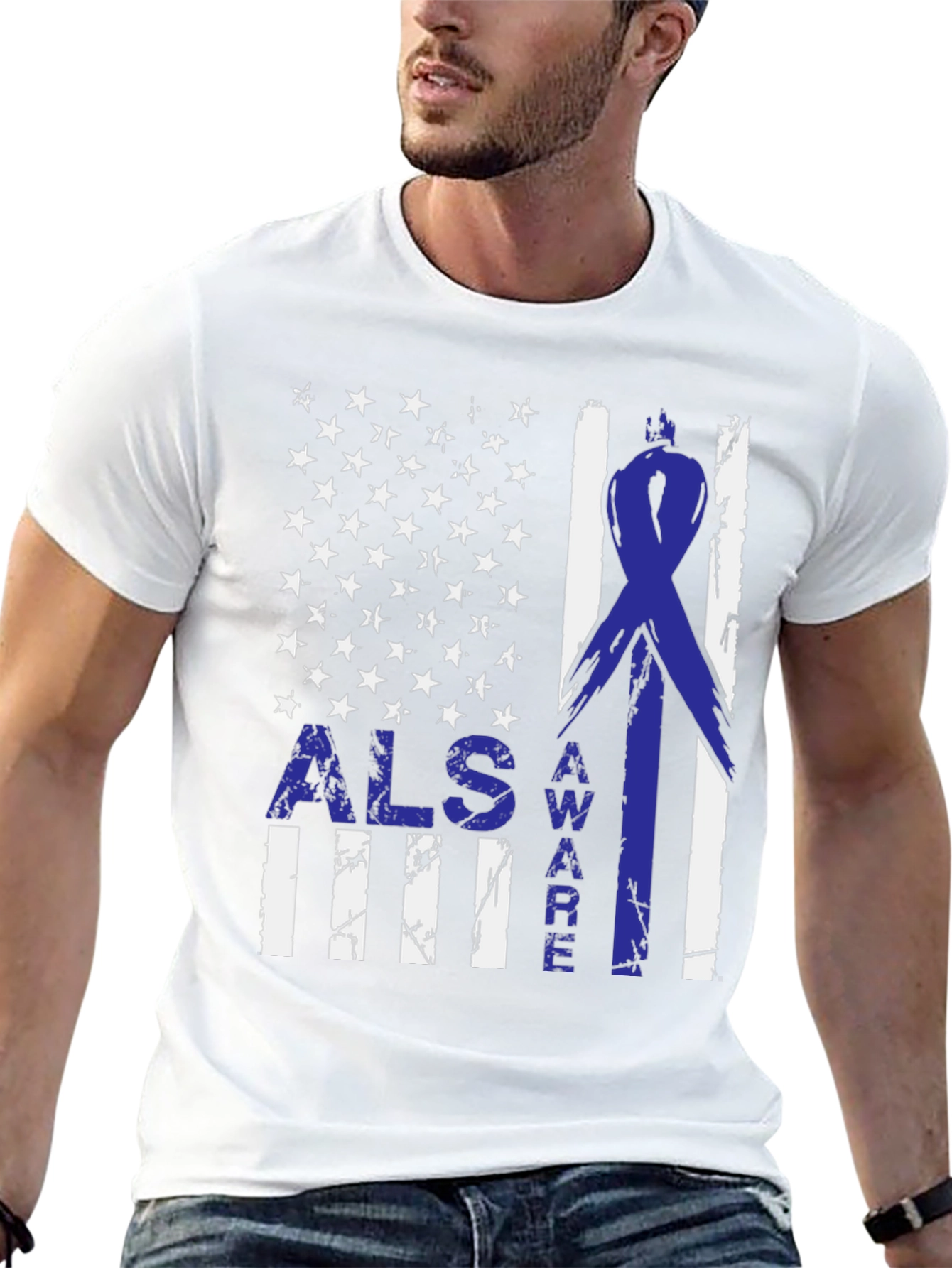 ALS Awareness American Flag T-Shirt