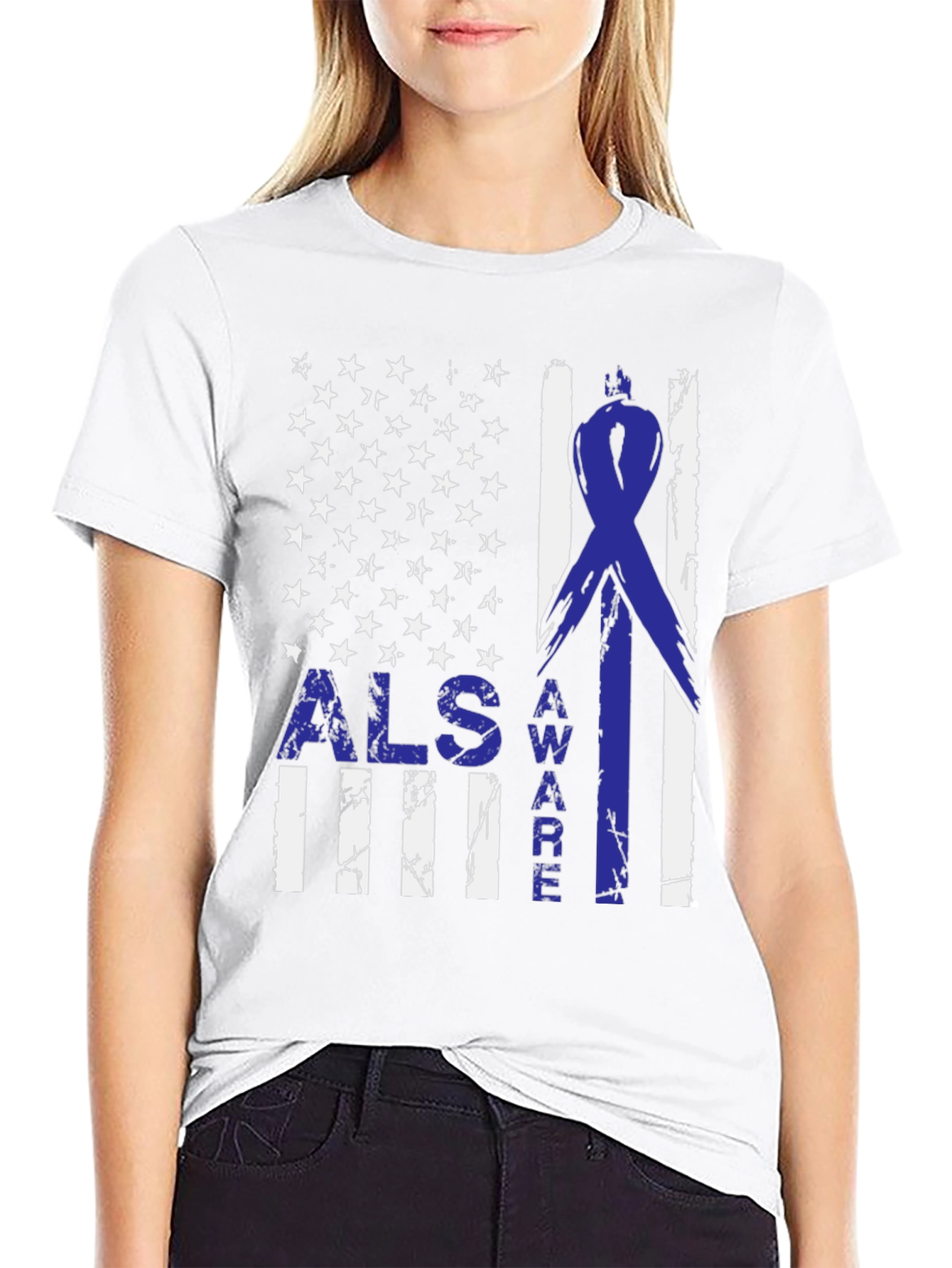ALS Awareness American Flag T-Shirt