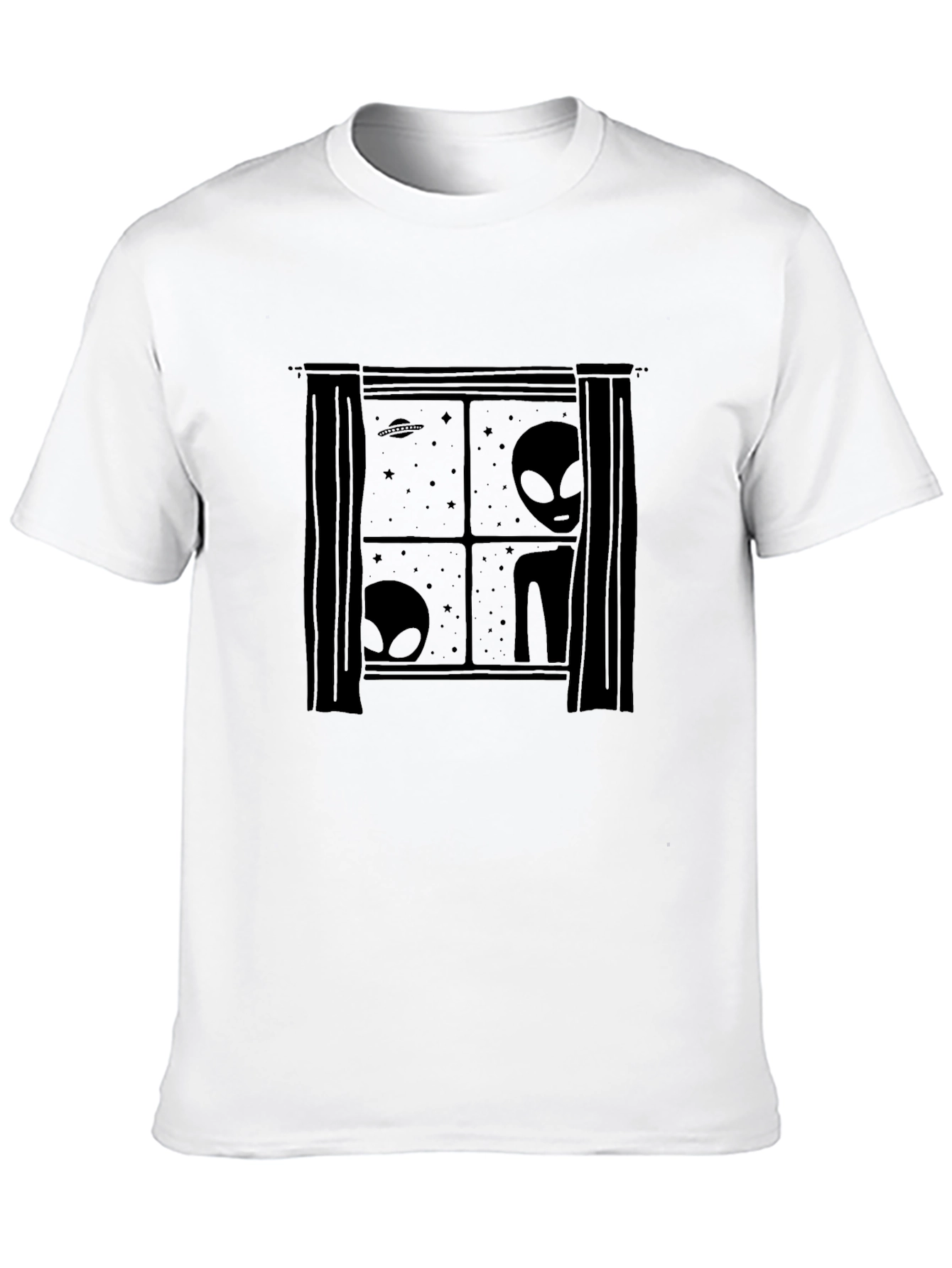 Alien Window Black T-Shirt