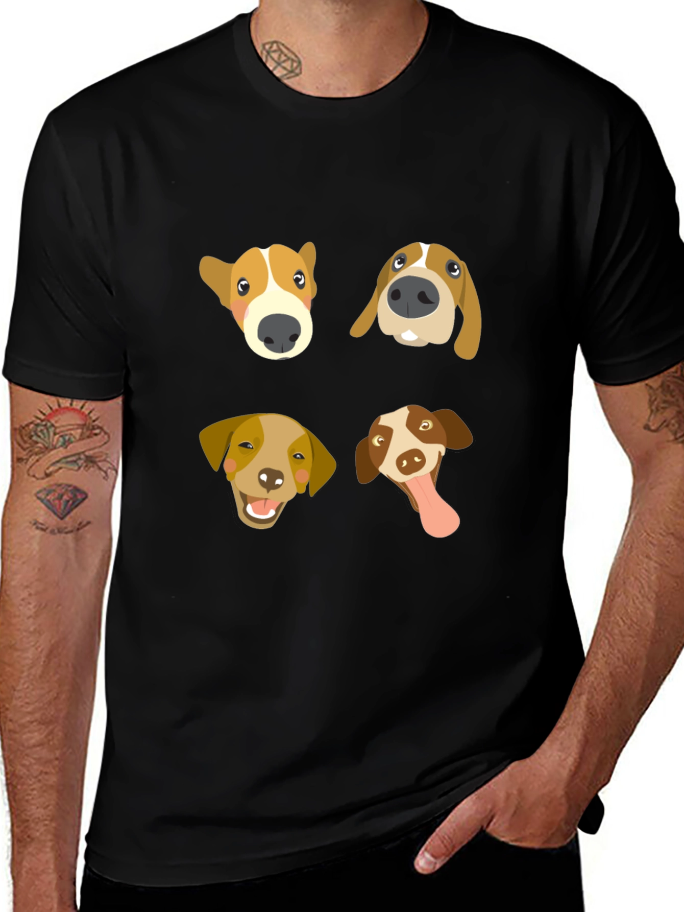 Dog Faces Graphic Tee - Cute Canine T-Shirt