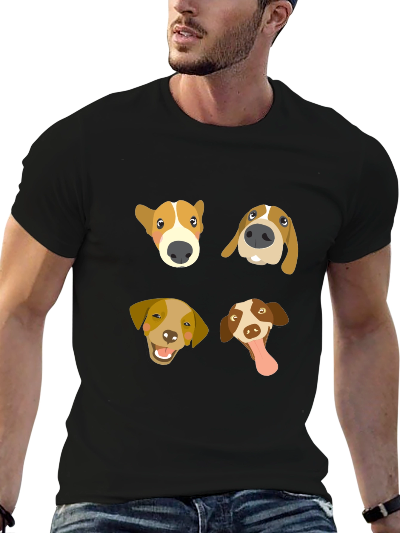Dog Faces Graphic Tee - Cute Canine T-Shirt