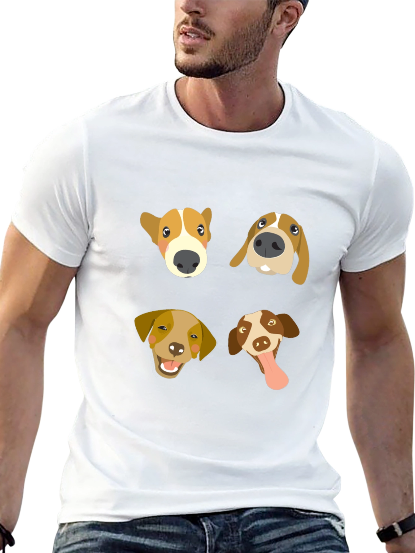 Dog Faces Graphic Tee - Cute Canine T-Shirt