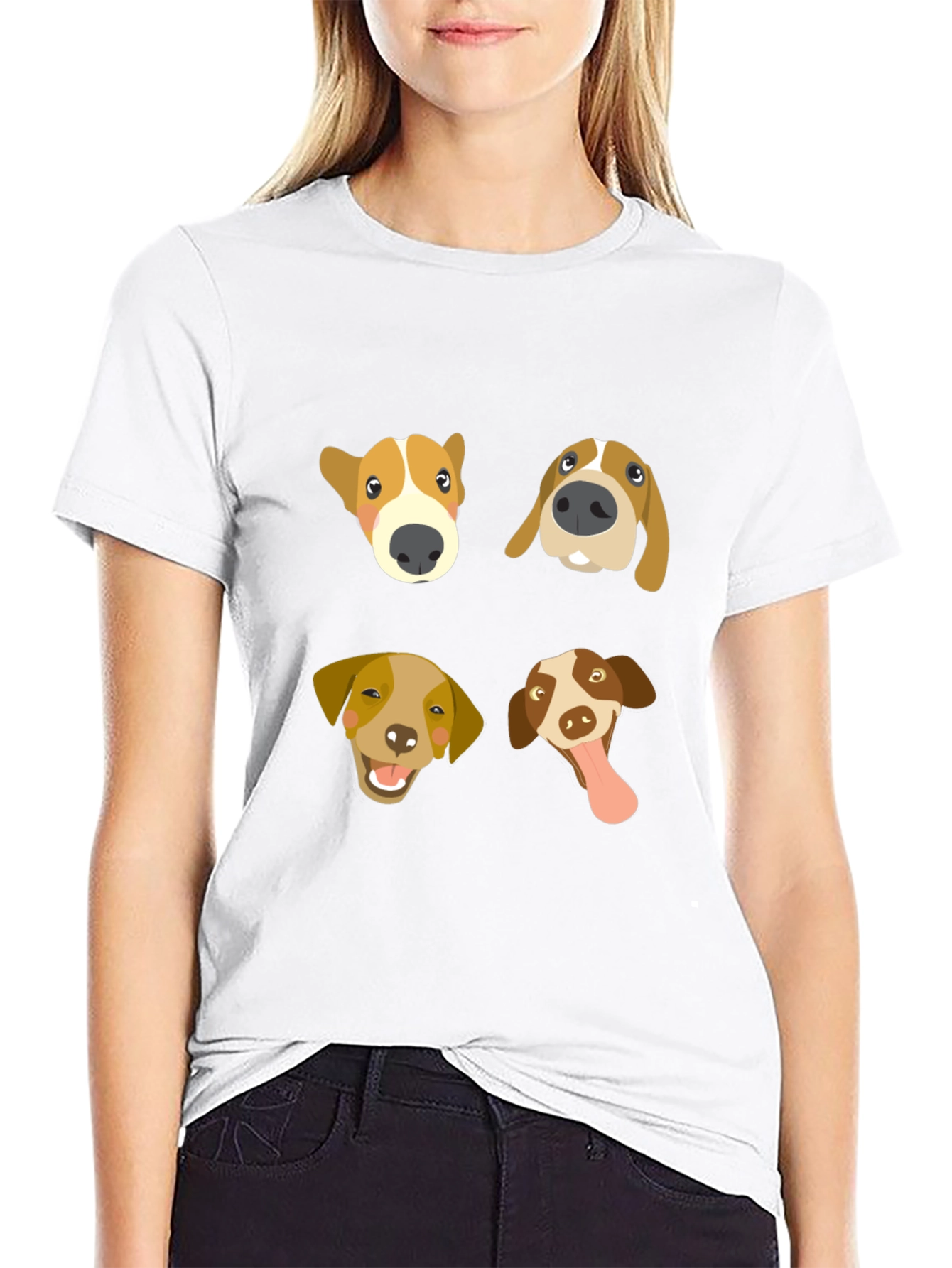Dog Faces Graphic Tee - Cute Canine T-Shirt